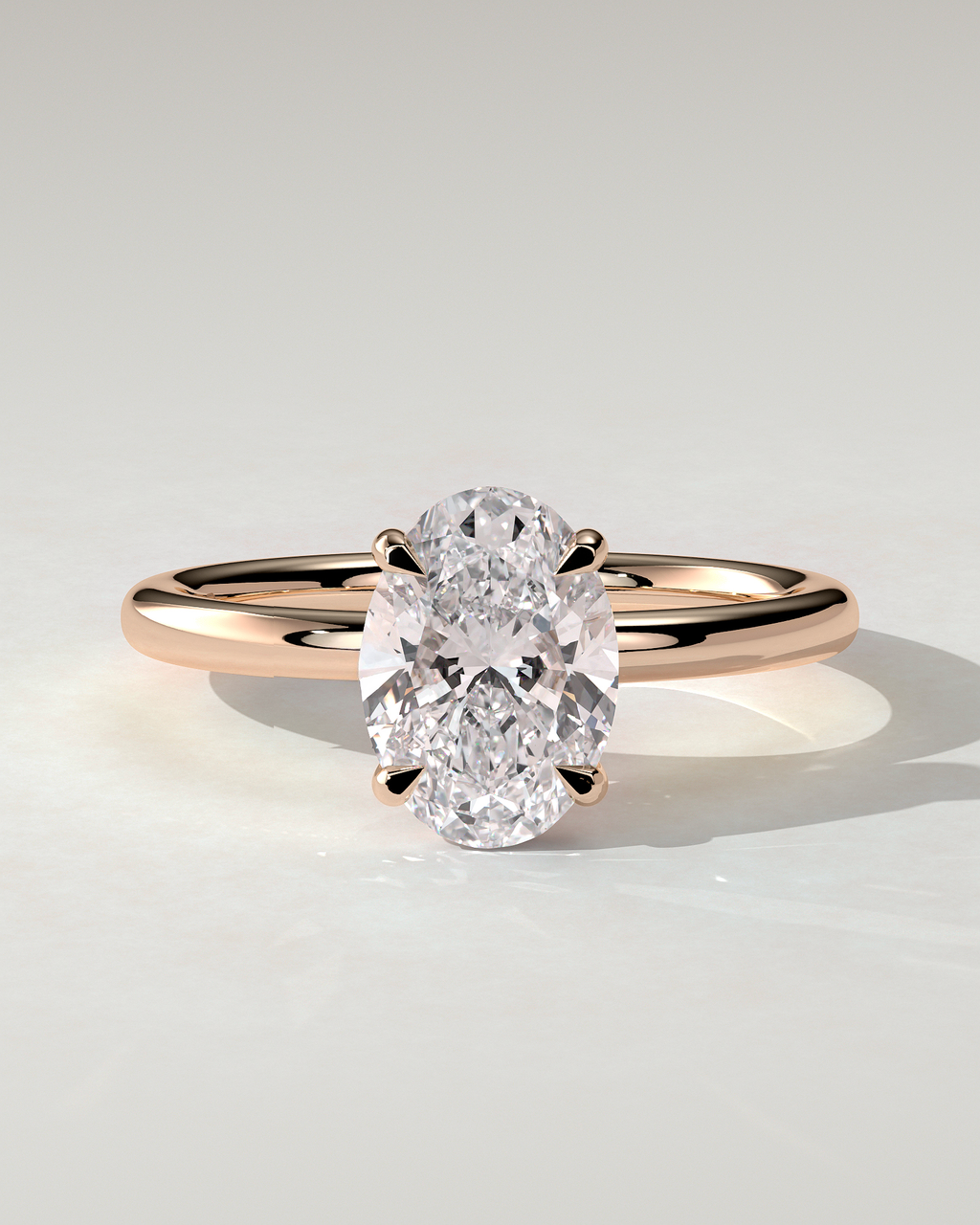 Daisy Solitaire Oval Ring