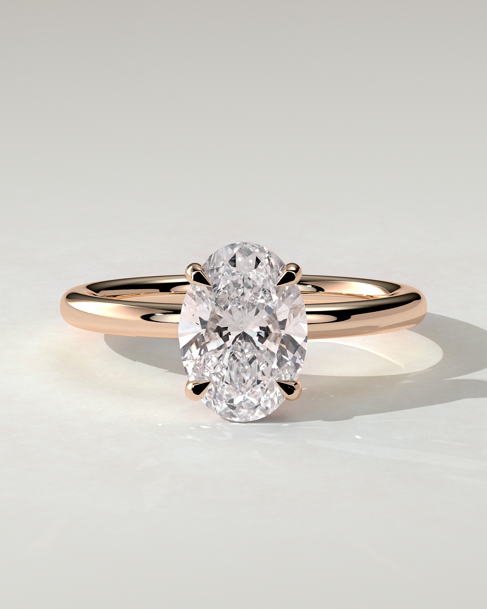 Daisy Solitaire Oval Ring
