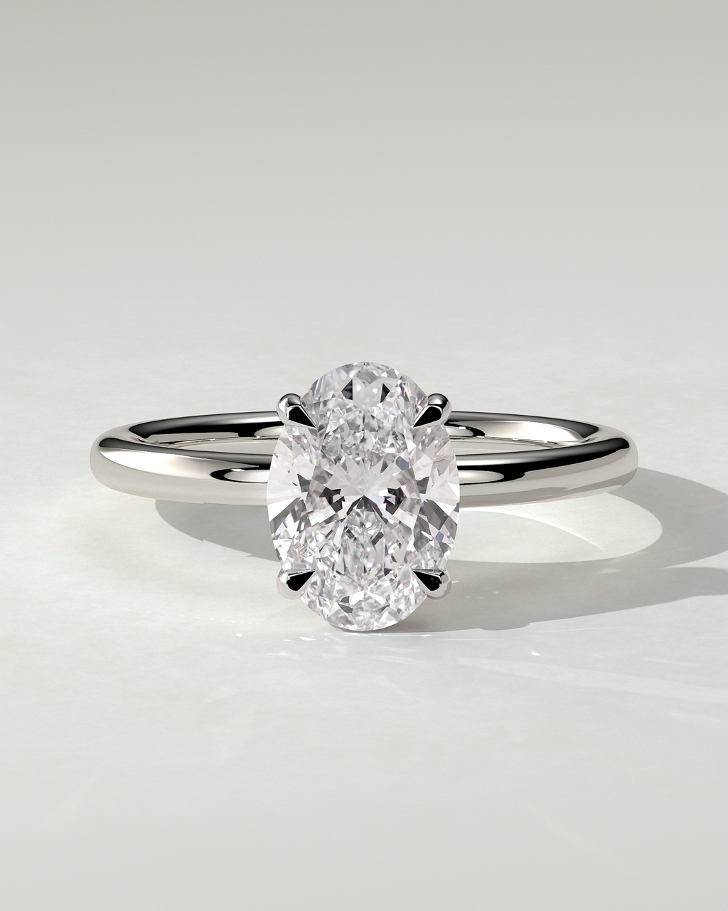 Daisy Solitaire Oval Ring