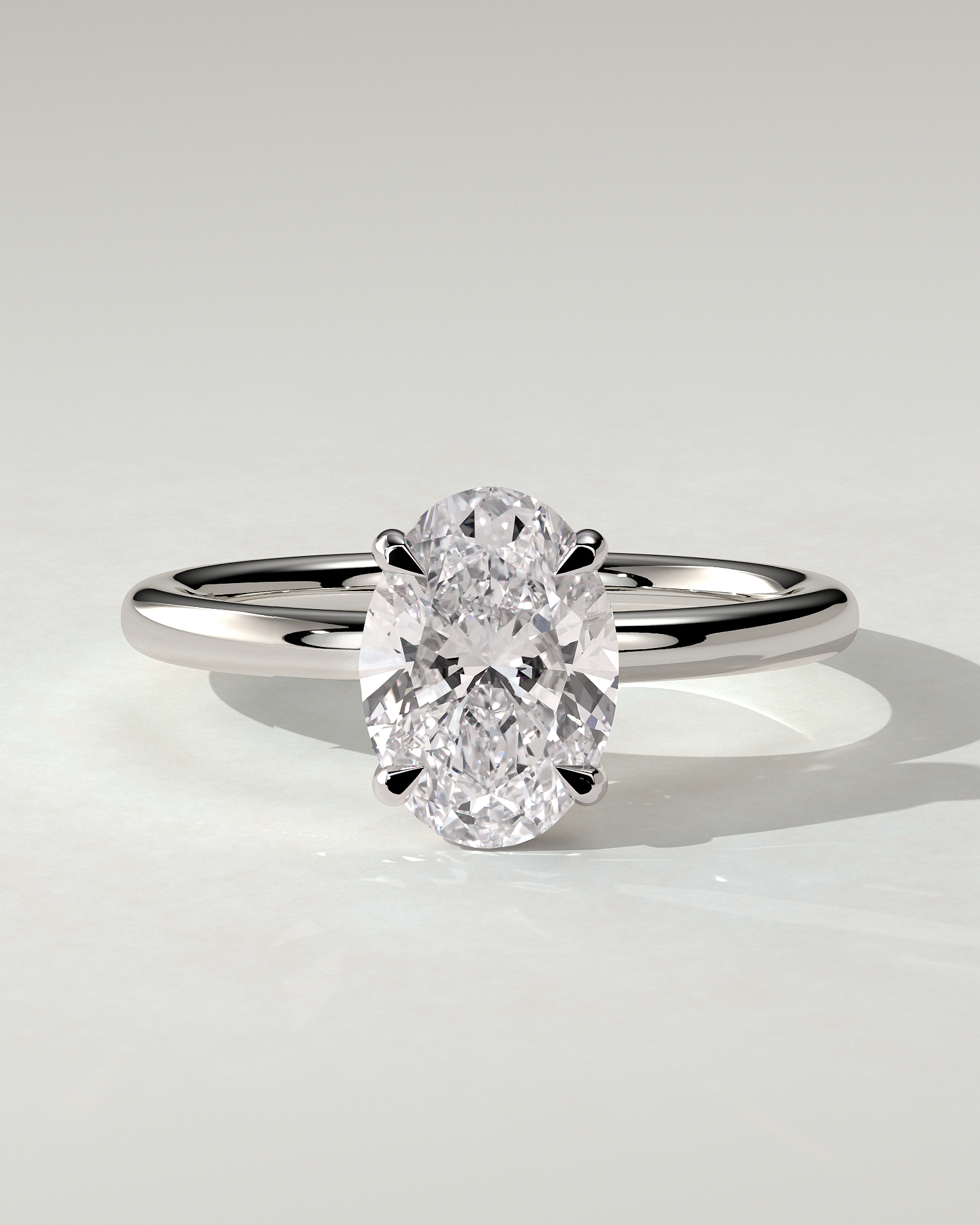 Daisy Solitaire Oval Ring