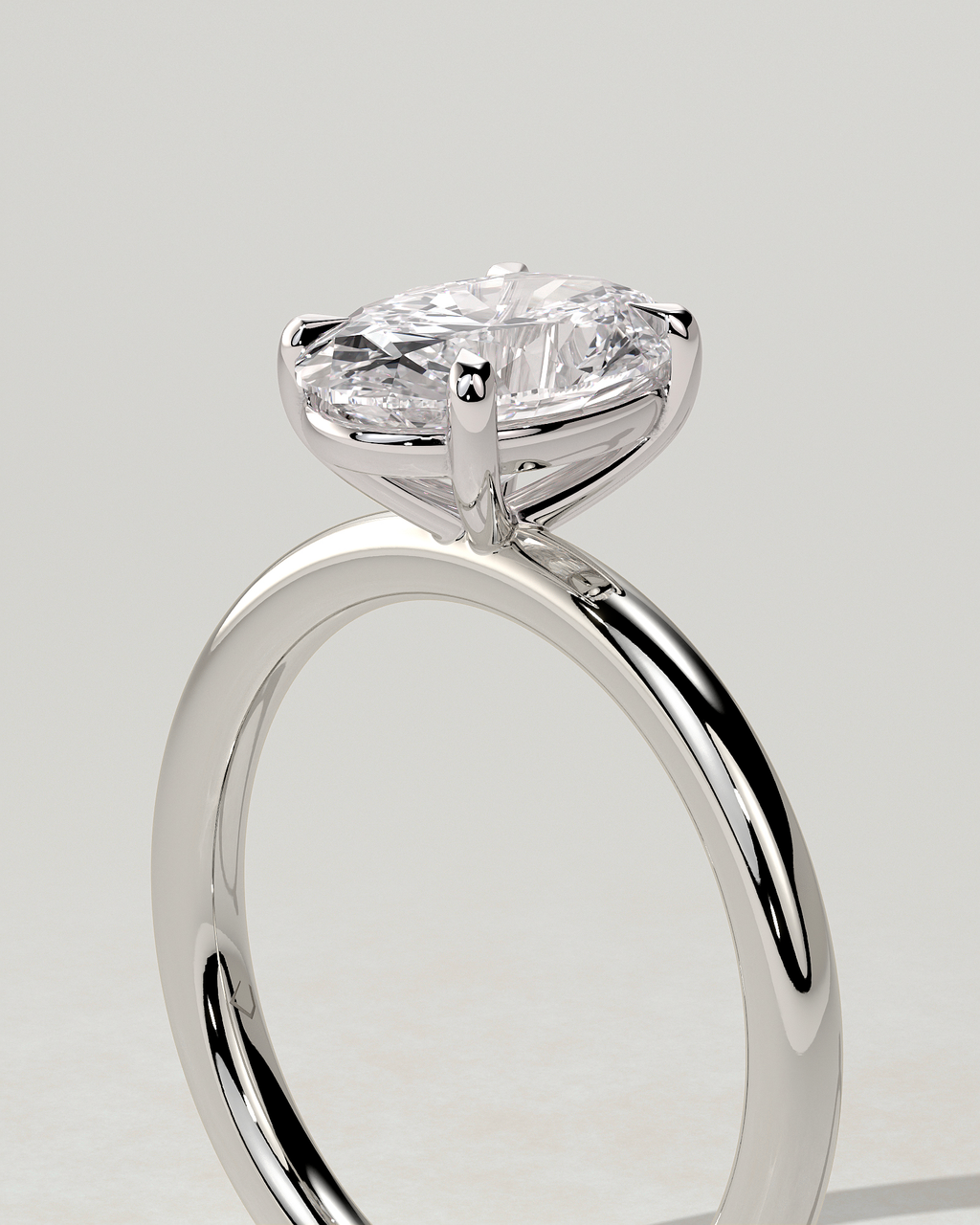 Daisy Solitaire Oval Ring