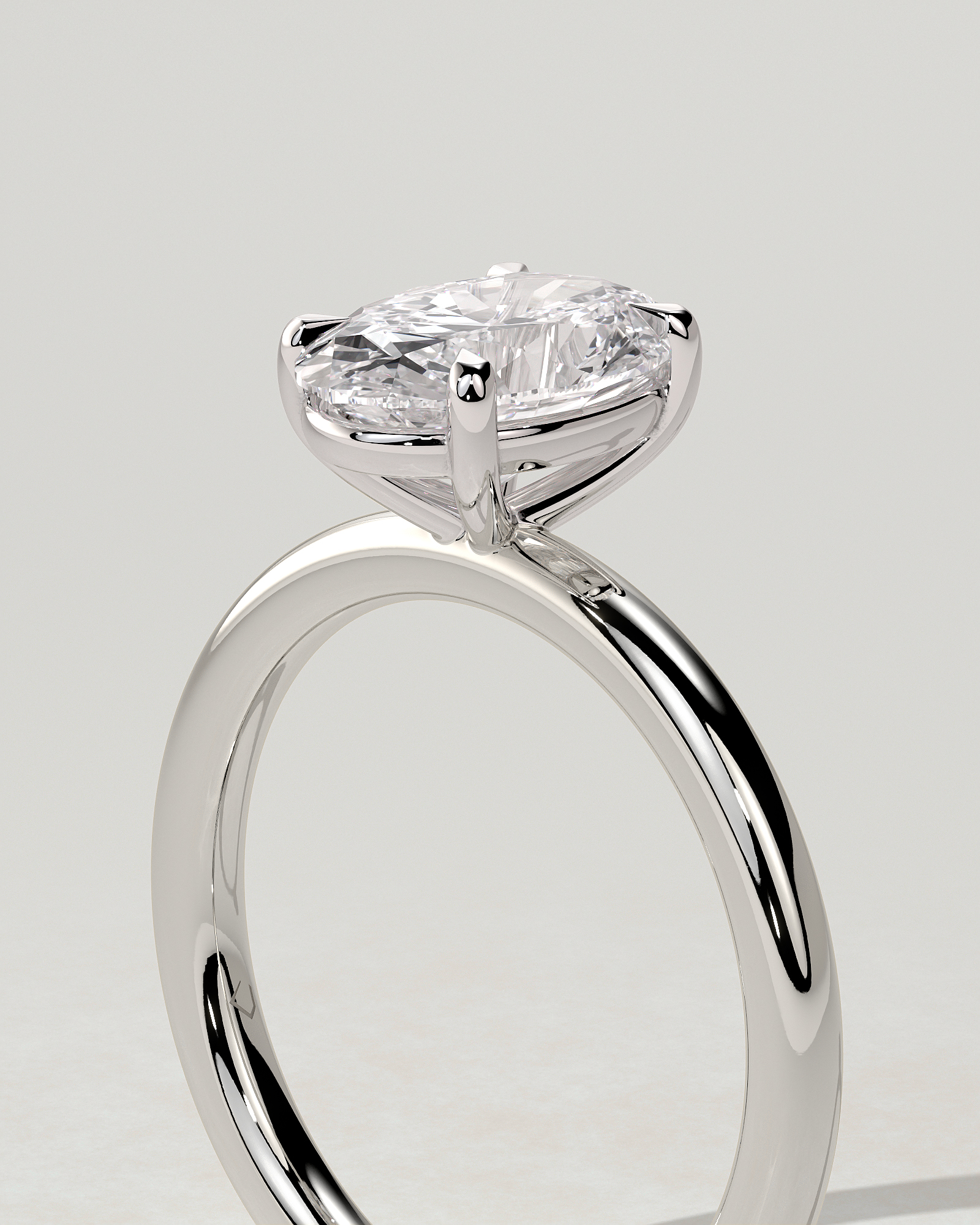Daisy Solitaire Oval Ring