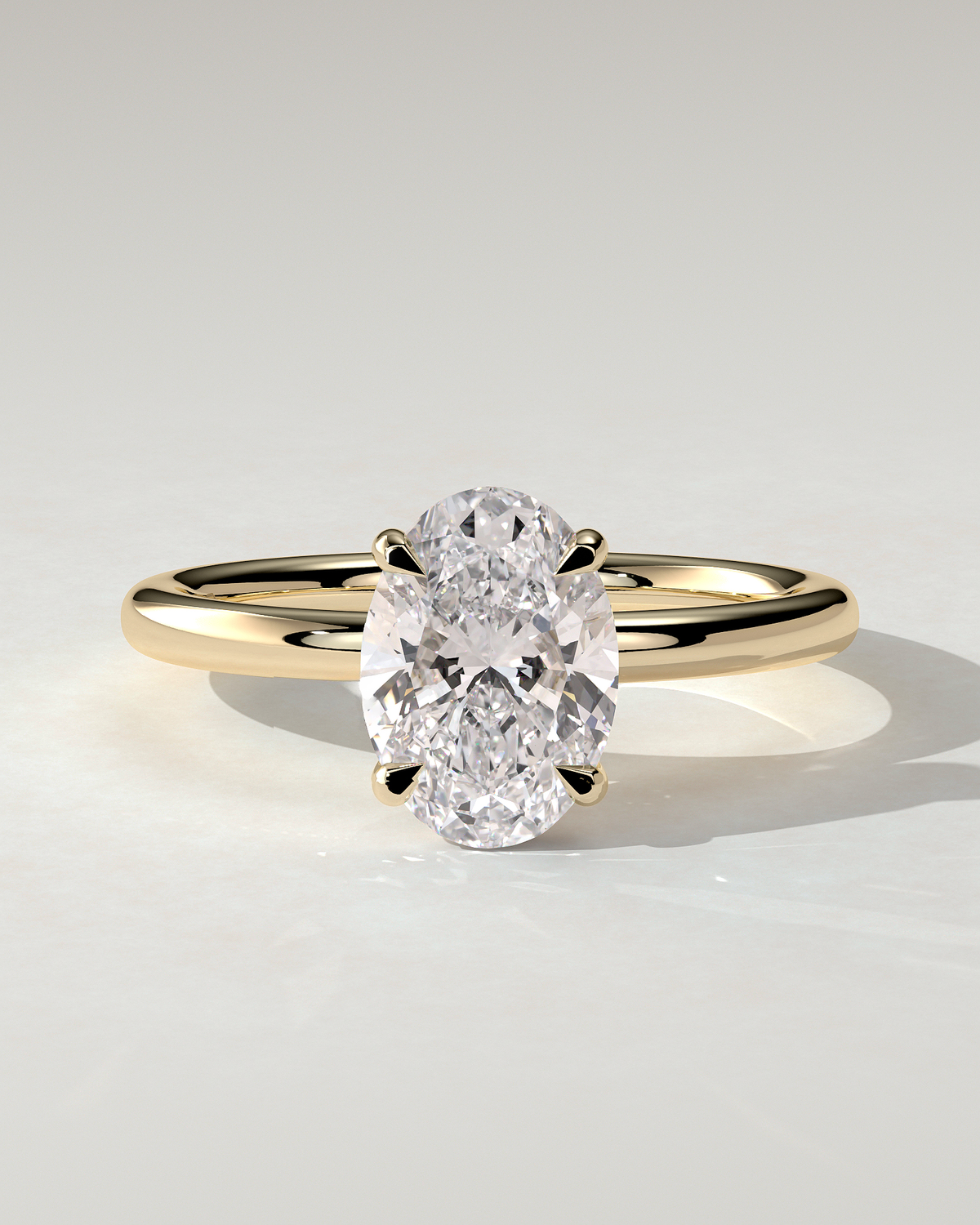 Daisy Solitaire Oval Ring