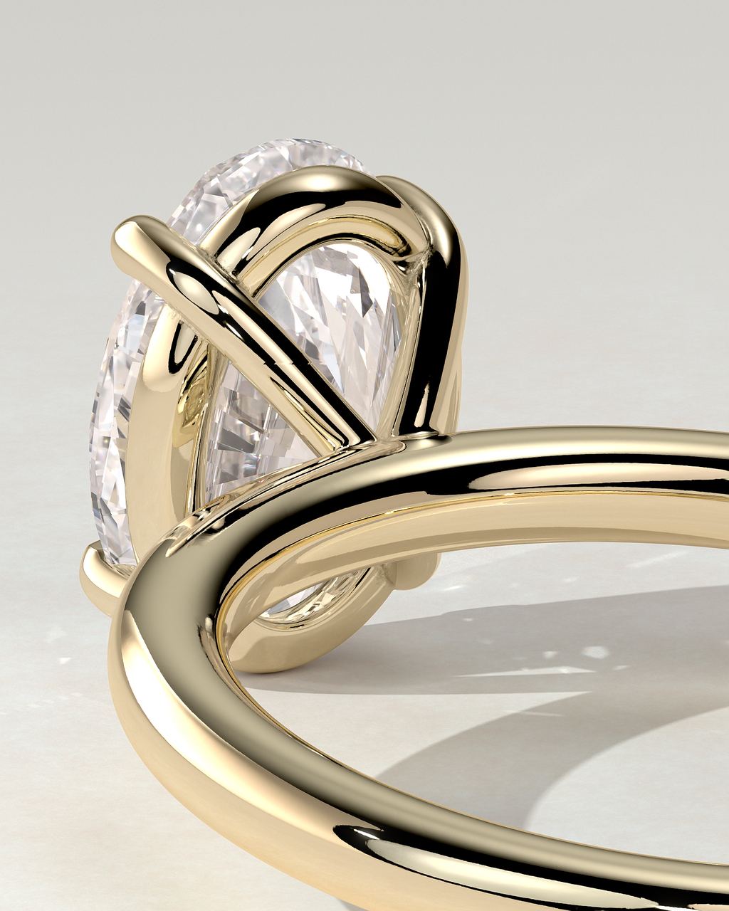 Daisy Solitaire Oval Ring