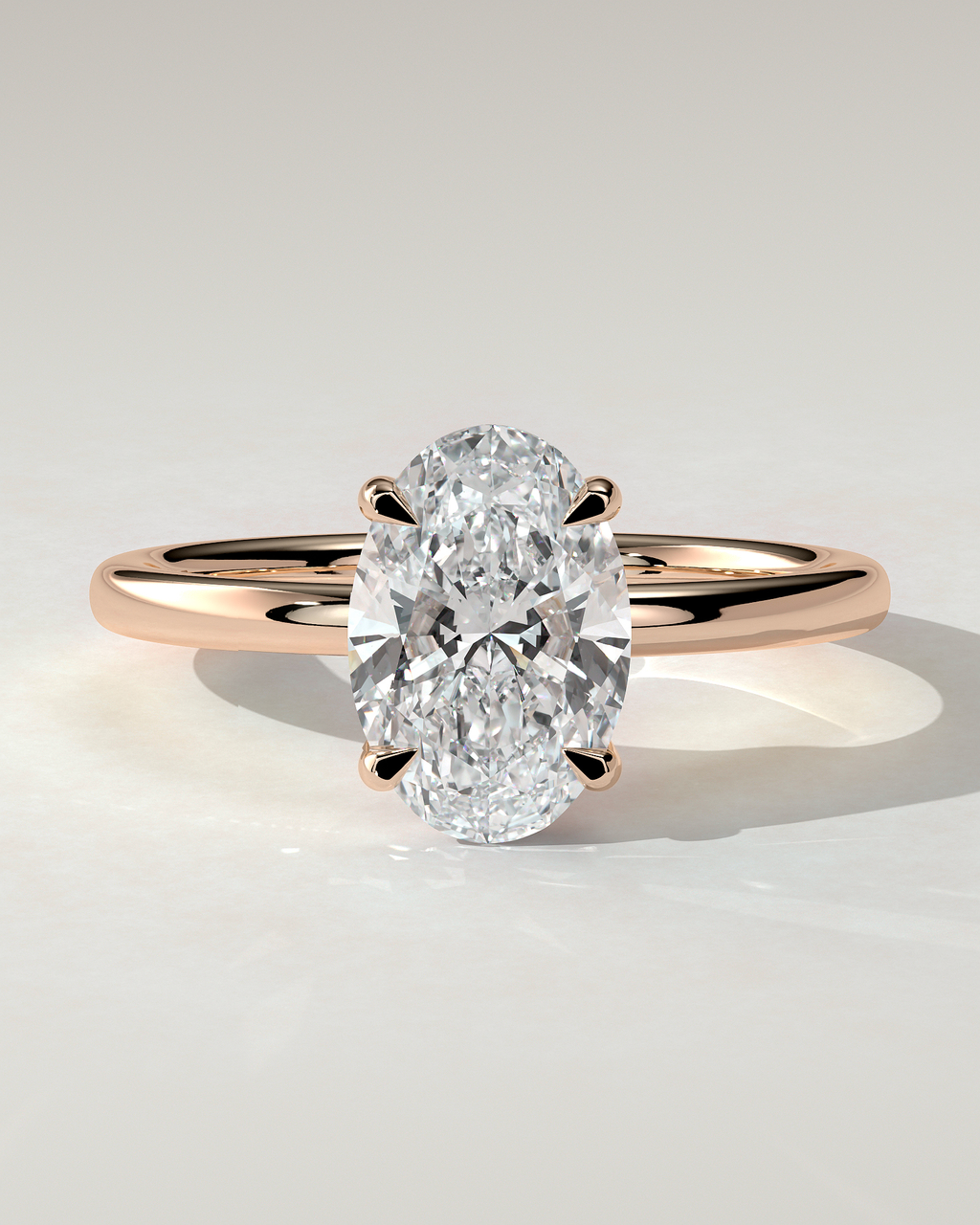 Daisy Solitaire Oval Ring