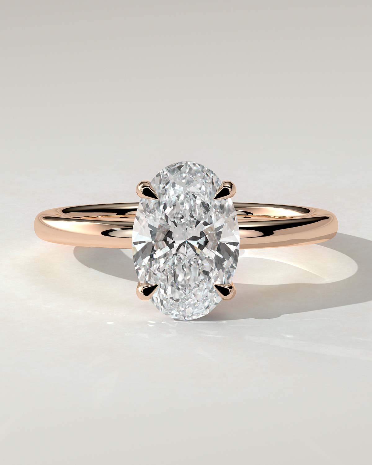 Daisy Solitaire Oval Ring