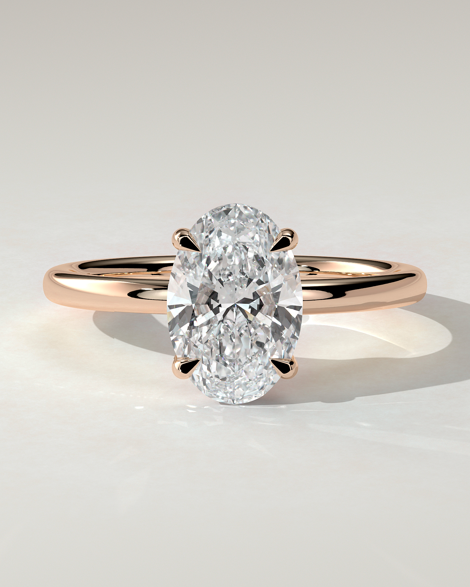 Daisy Solitaire Oval Ring