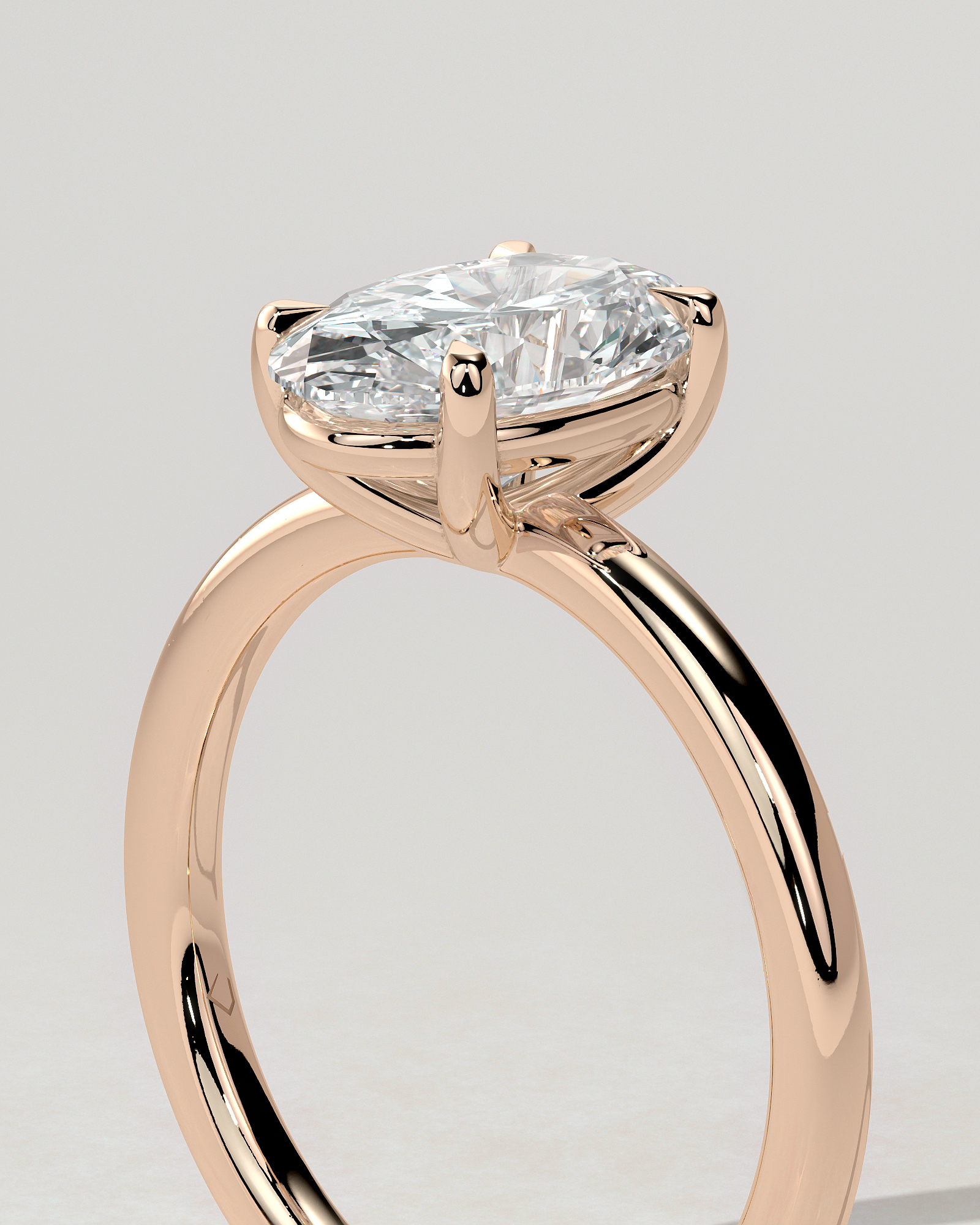 Daisy Solitaire Oval Ring