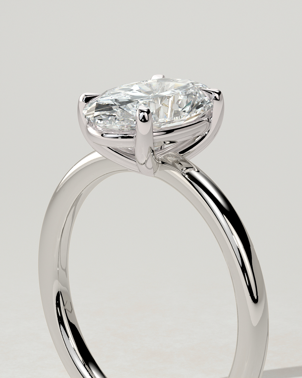Daisy Solitaire Oval Ring