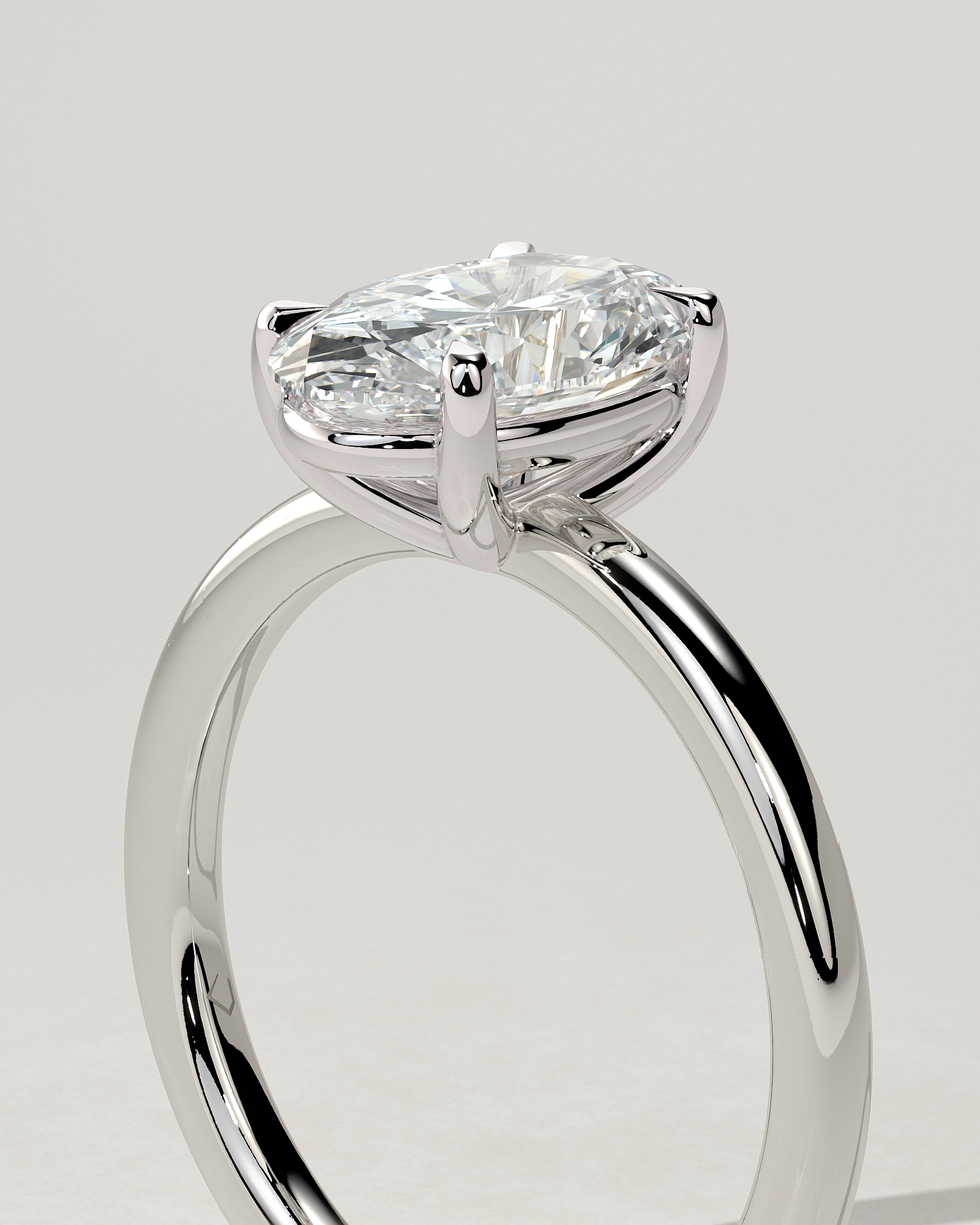 Daisy Solitaire Oval Ring