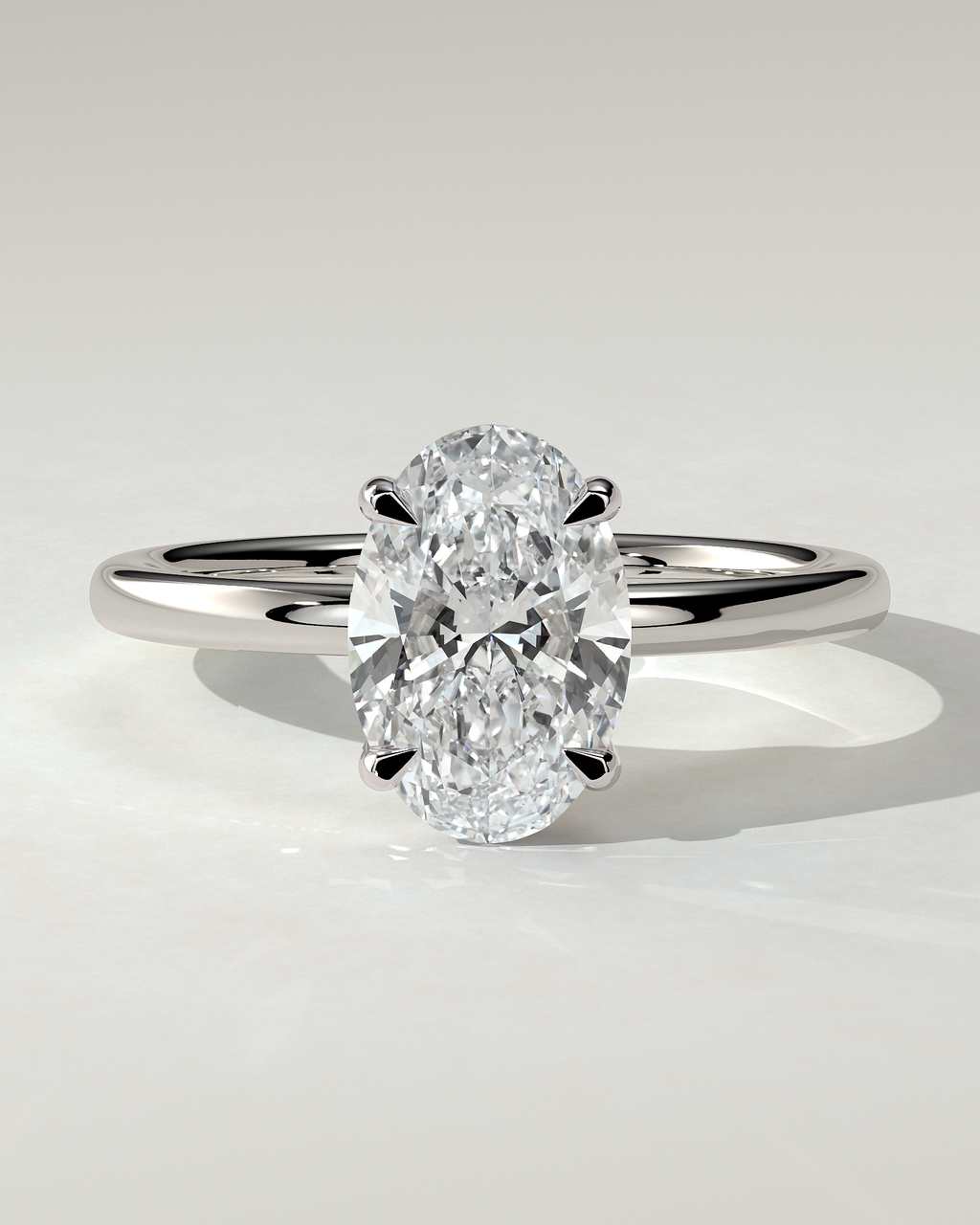 Daisy Solitaire Oval Ring