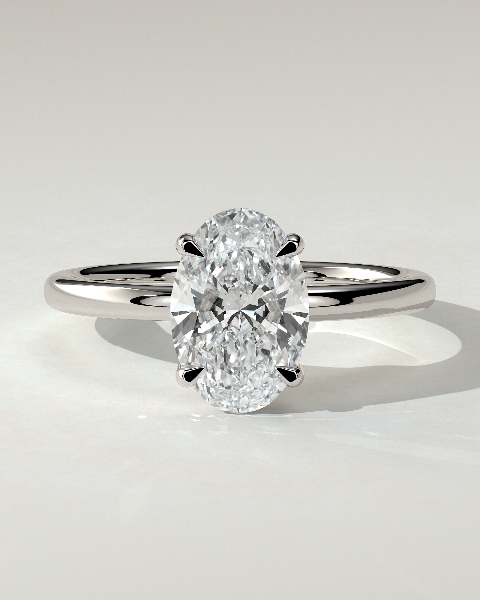 Daisy Solitaire Oval Ring