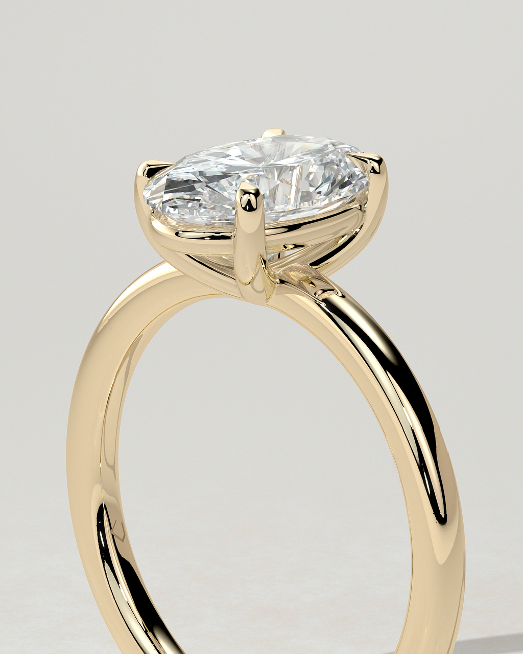 Daisy Solitaire Oval Ring