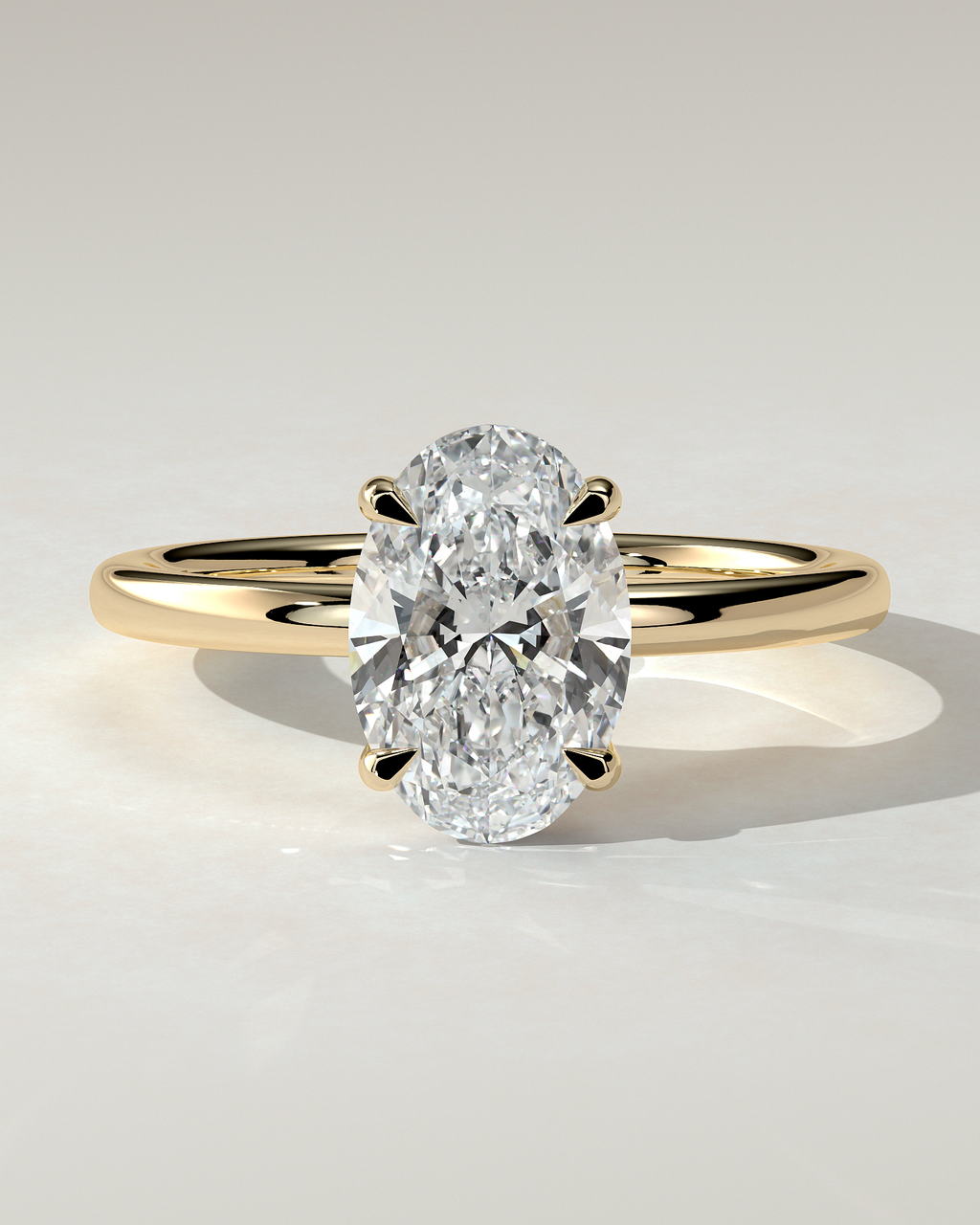 Daisy Solitaire Oval Ring