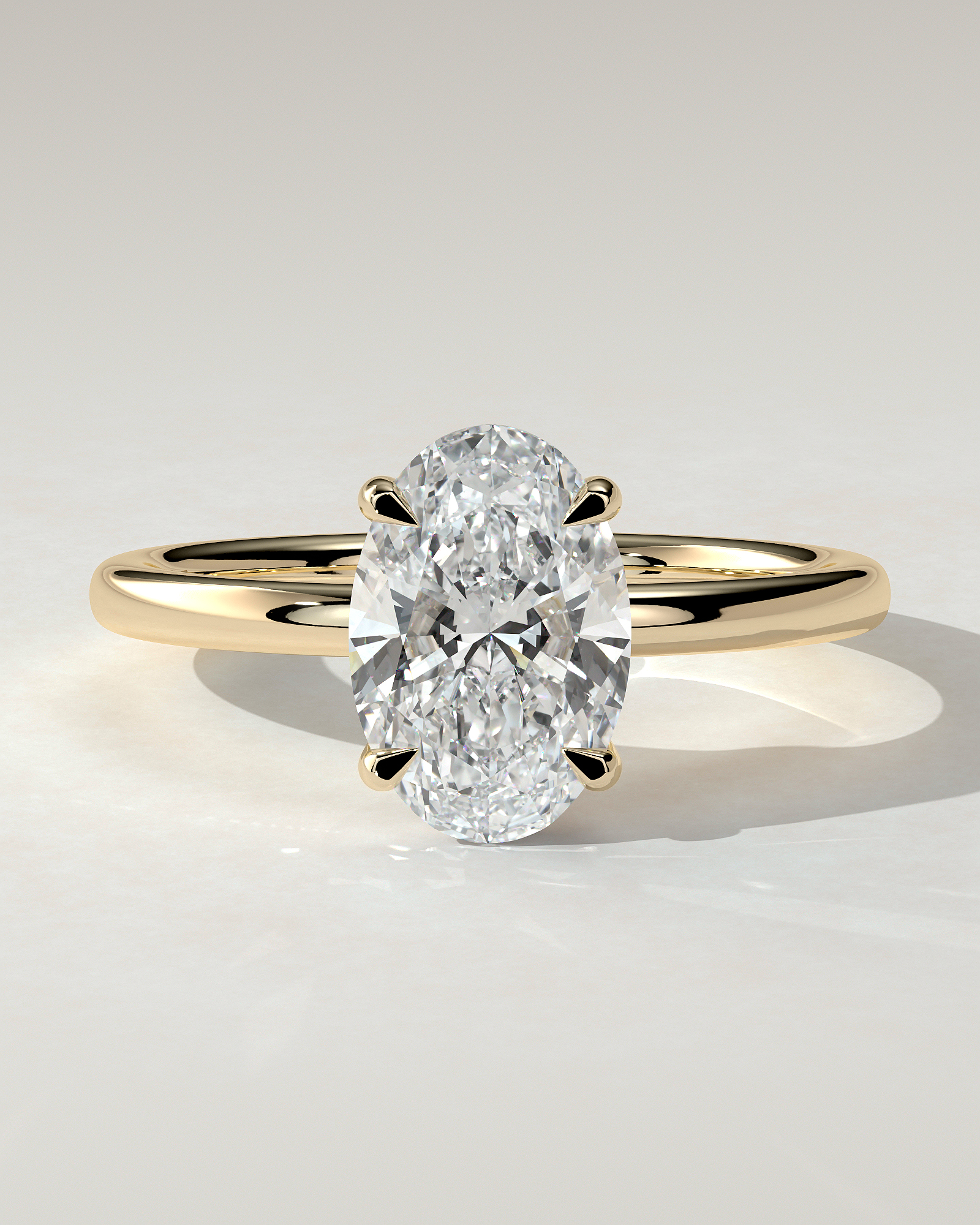 Daisy Solitaire Oval Ring