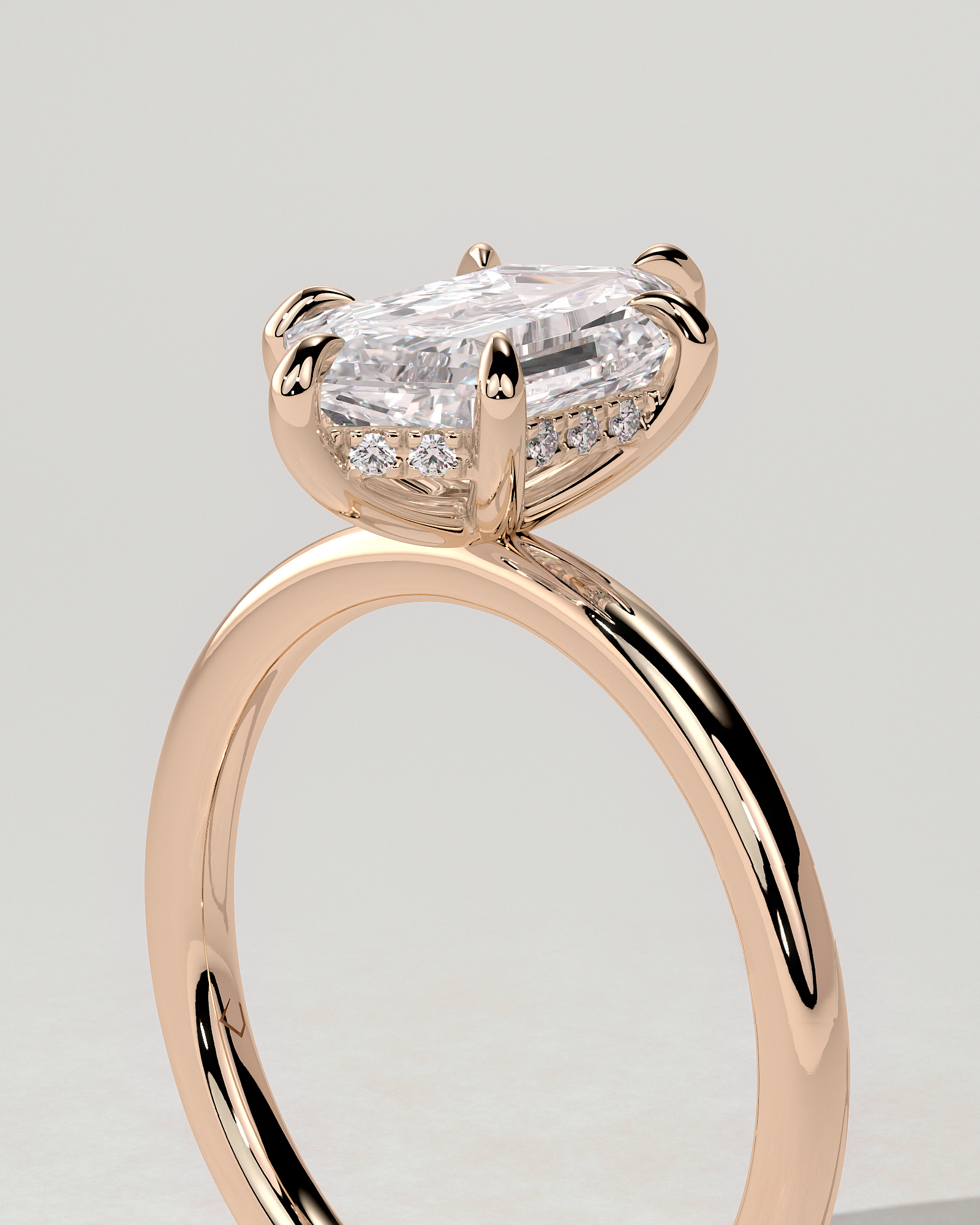 Delta Solitaire Round Ring
