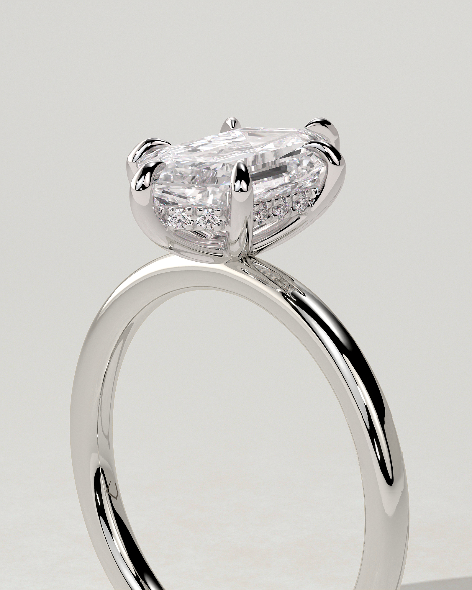 Delta Solitaire Round Ring