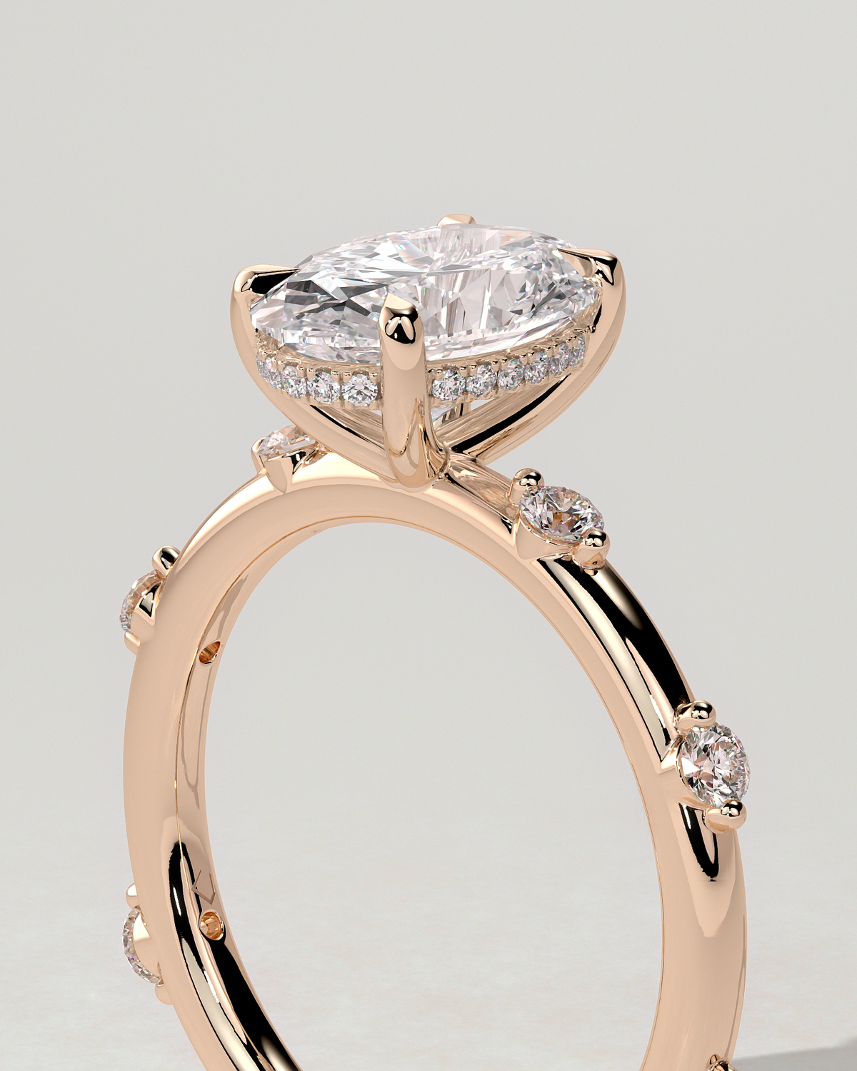 Elise Solitaire Oval Ring