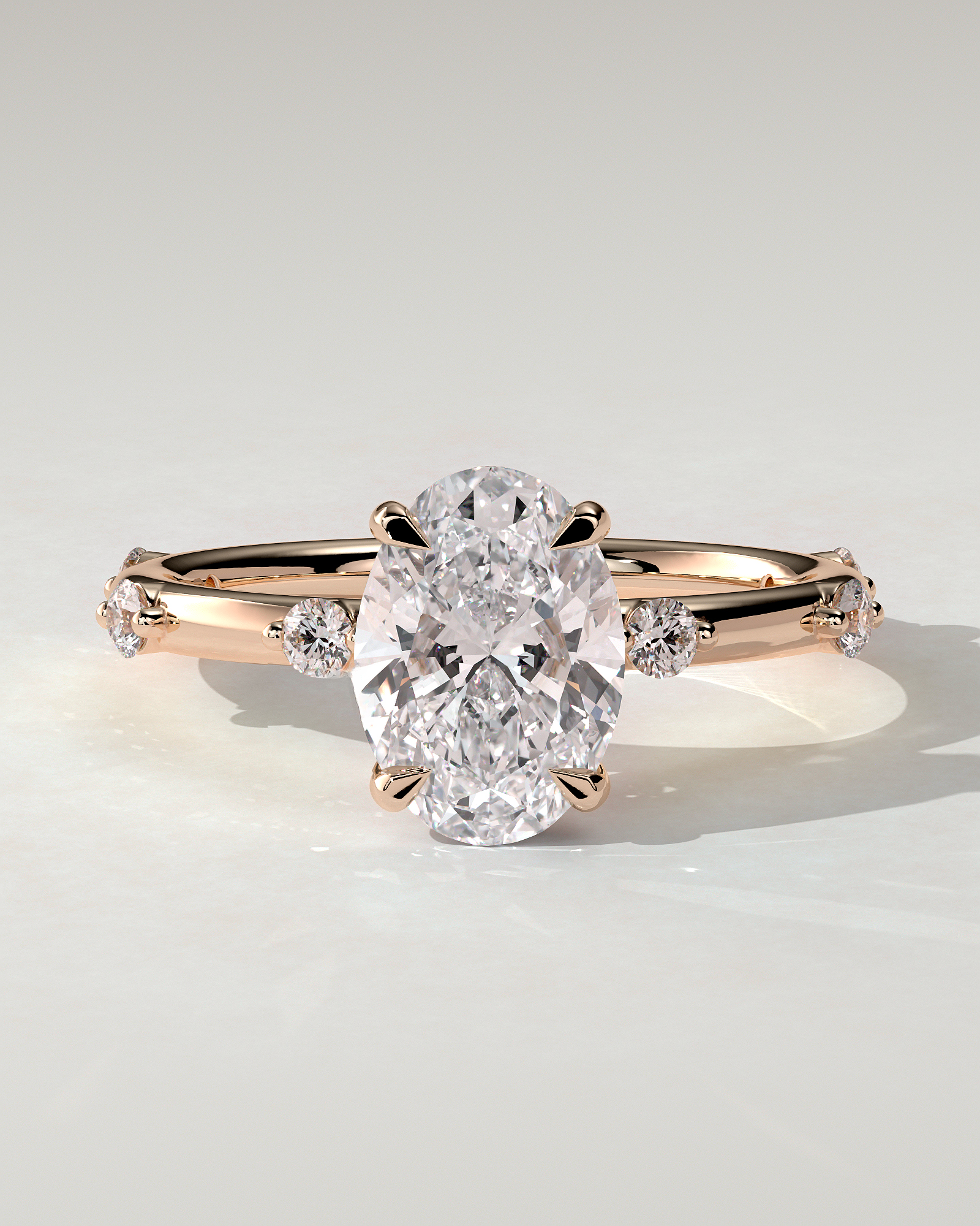 Elise Solitaire Oval Ring