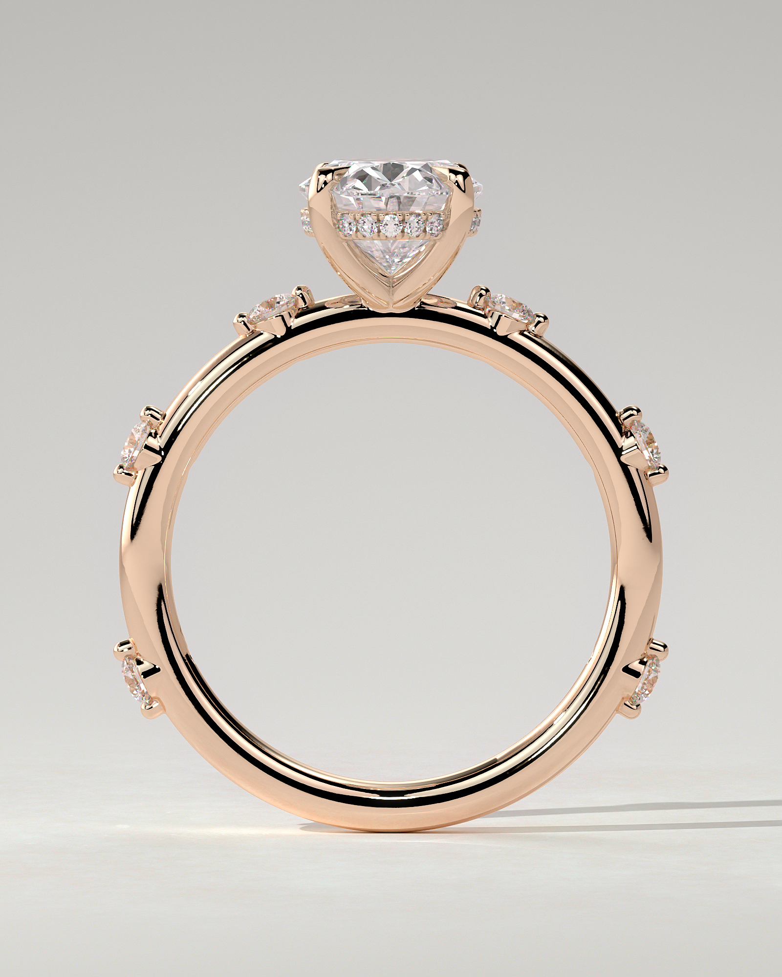 Elise Solitaire Oval Ring