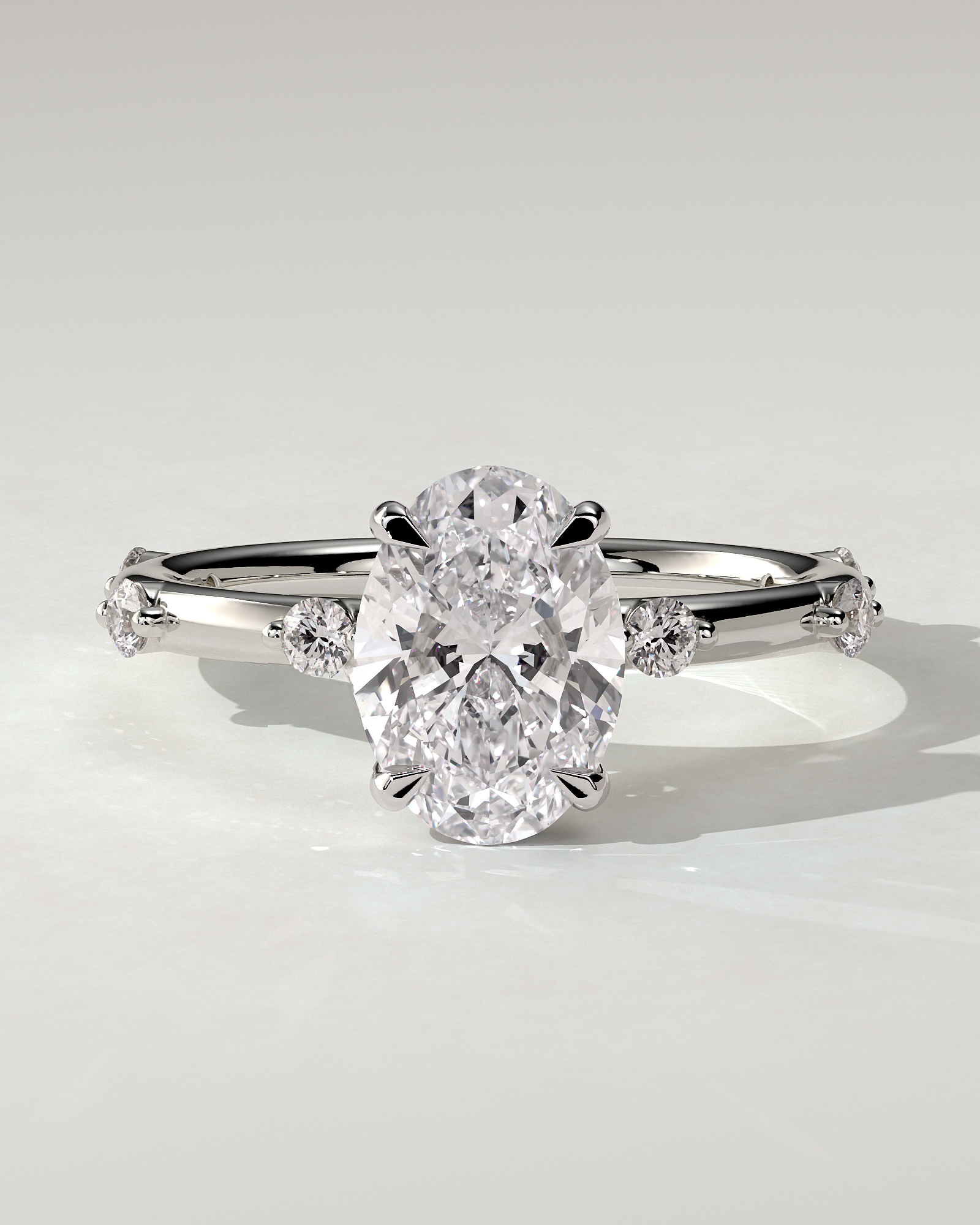 Elise Solitaire Oval Ring