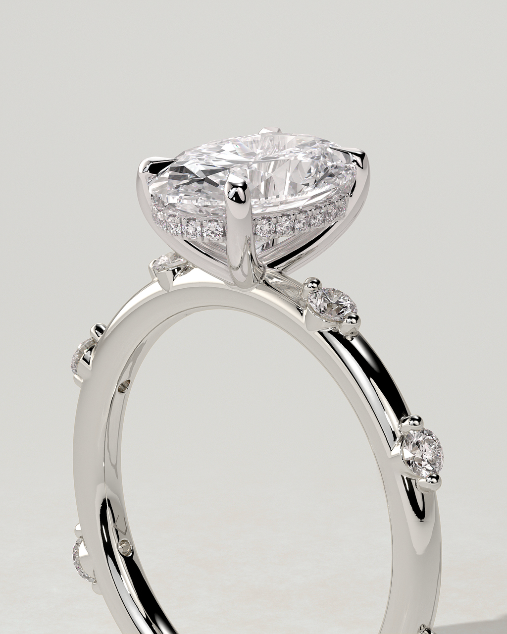 Elise Solitaire Oval Ring
