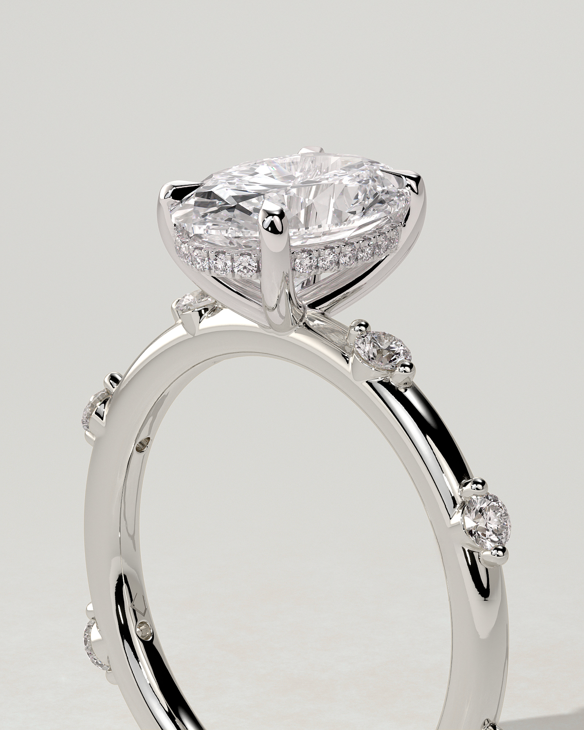 Elise Solitaire Oval Ring