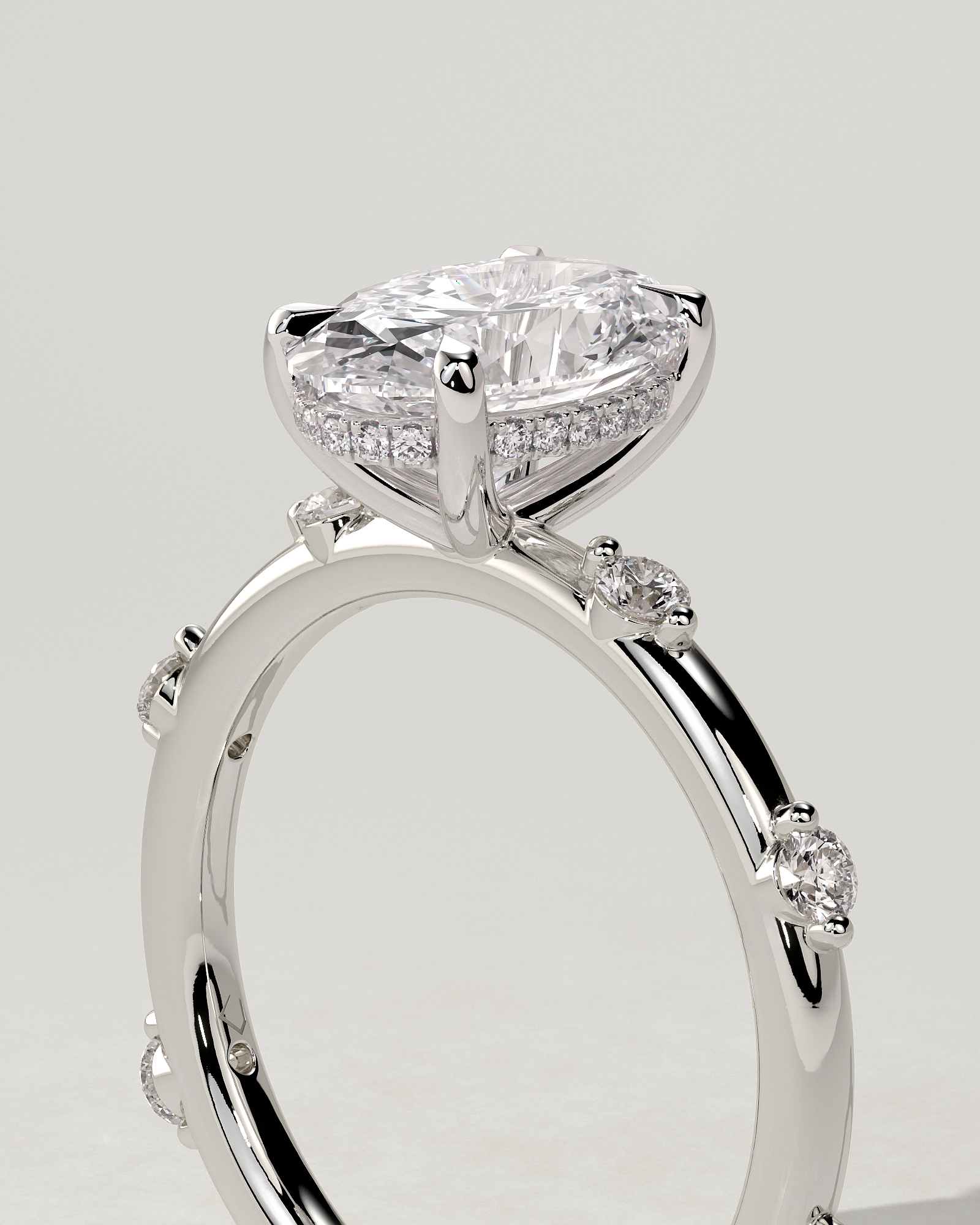 Elise Solitaire Oval Ring