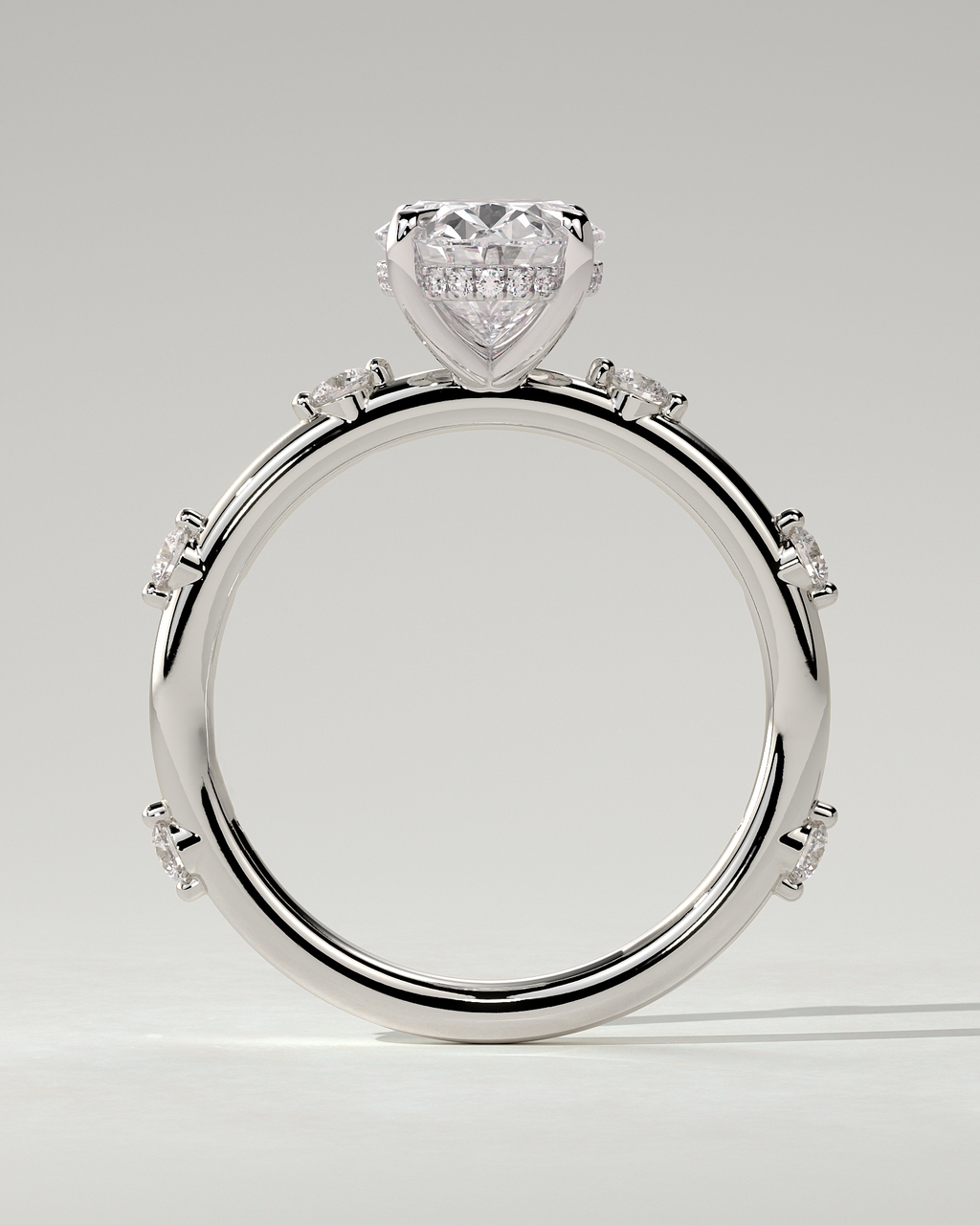 Elise Solitaire Oval Ring