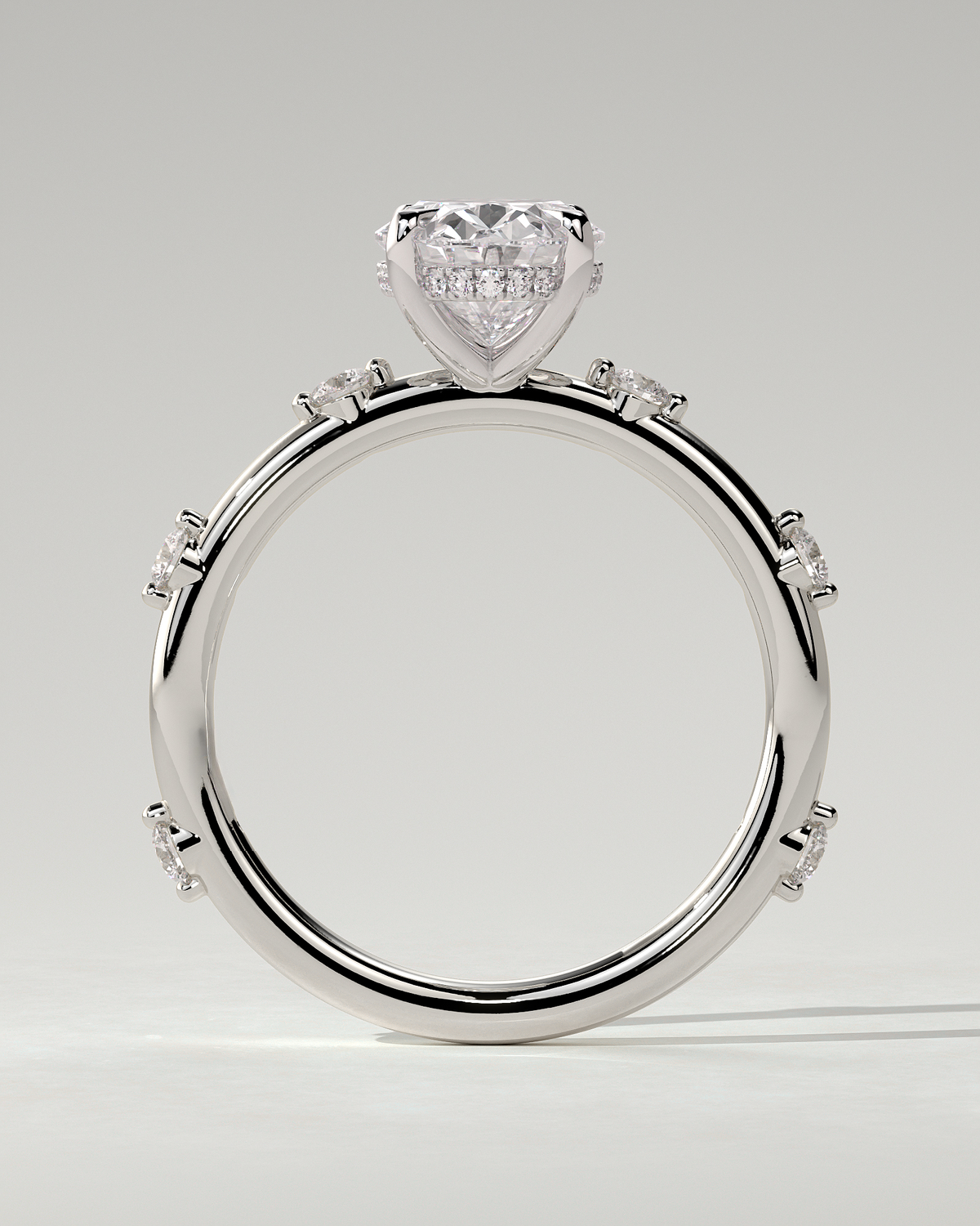 Elise Solitaire Oval Ring