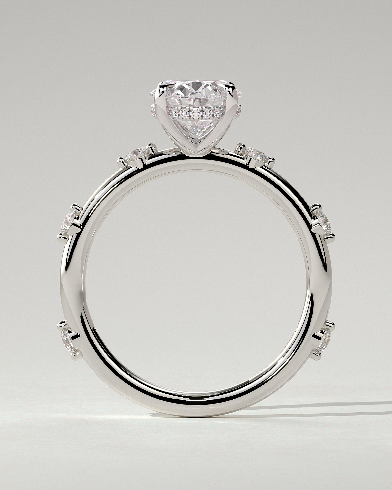 Elise Solitaire Oval Ring