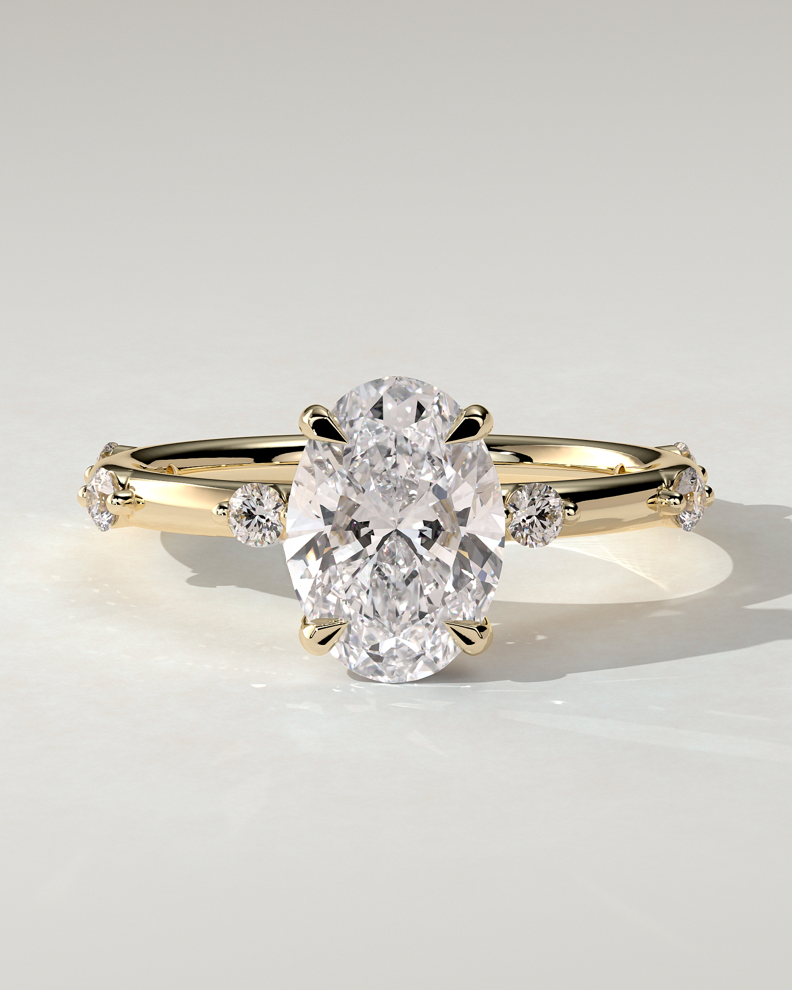 Elise Solitaire Oval Ring
