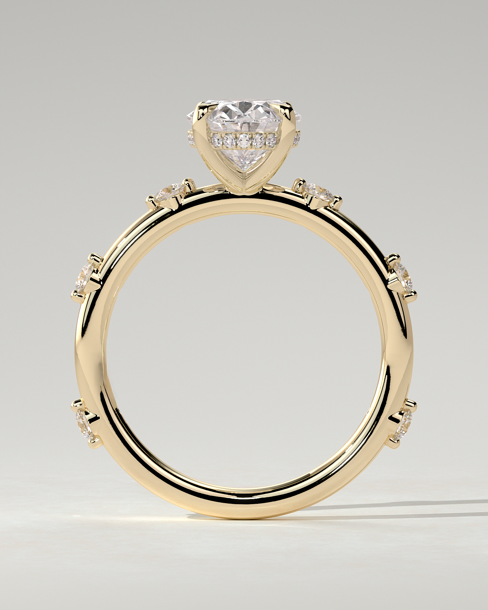 Elise Solitaire Oval Ring