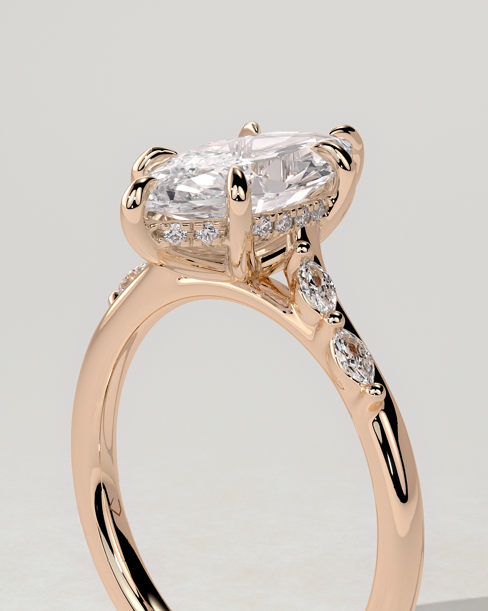 Elsie Solitaire Marquise Ring