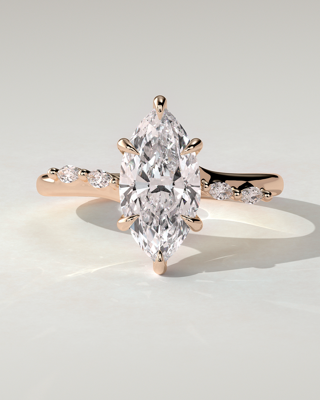 Elsie Solitaire Marquise Ring