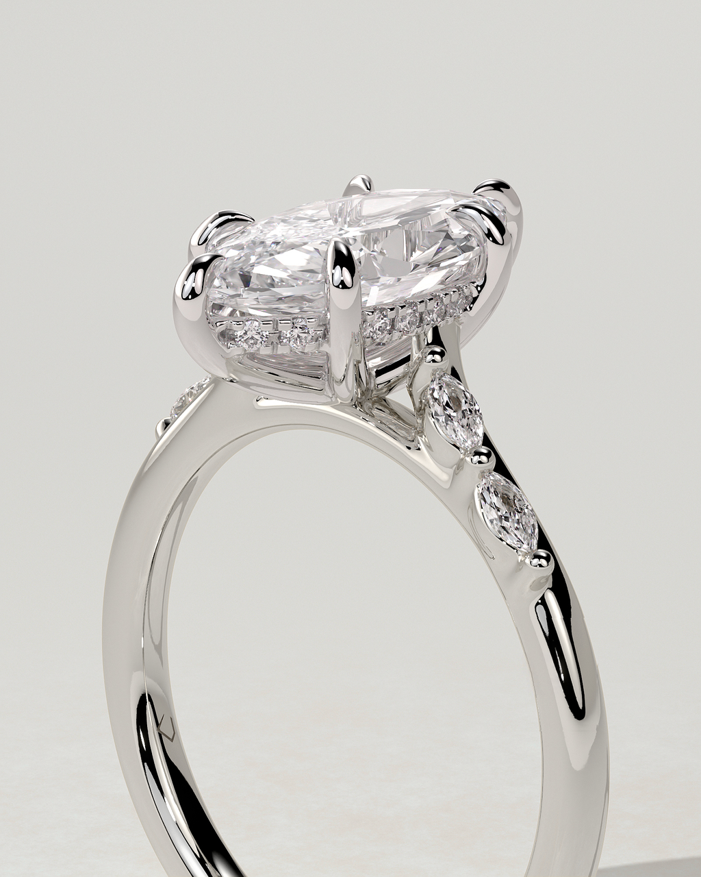 Elsie Solitaire Marquise Ring