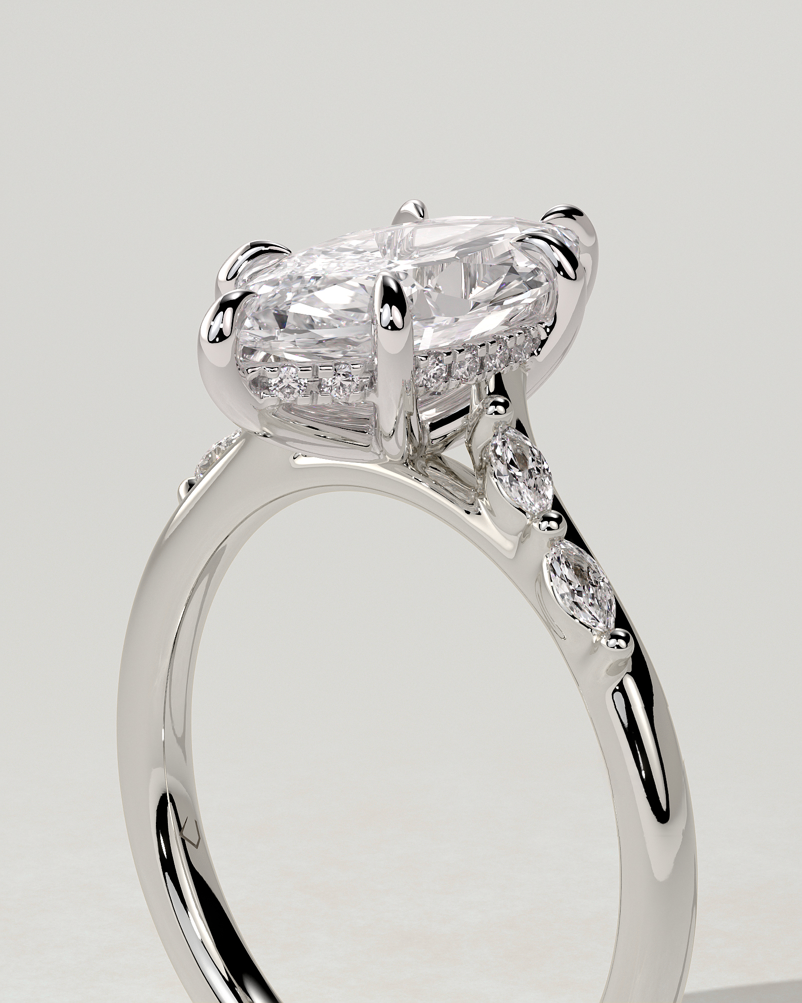 Elsie Solitaire Marquise Ring