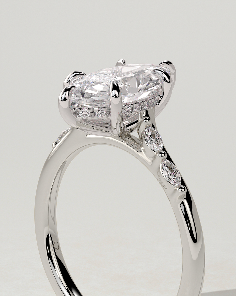 Elsie Solitaire Marquise Ring