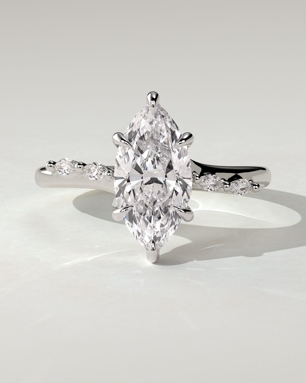 Elsie Solitaire Marquise Ring