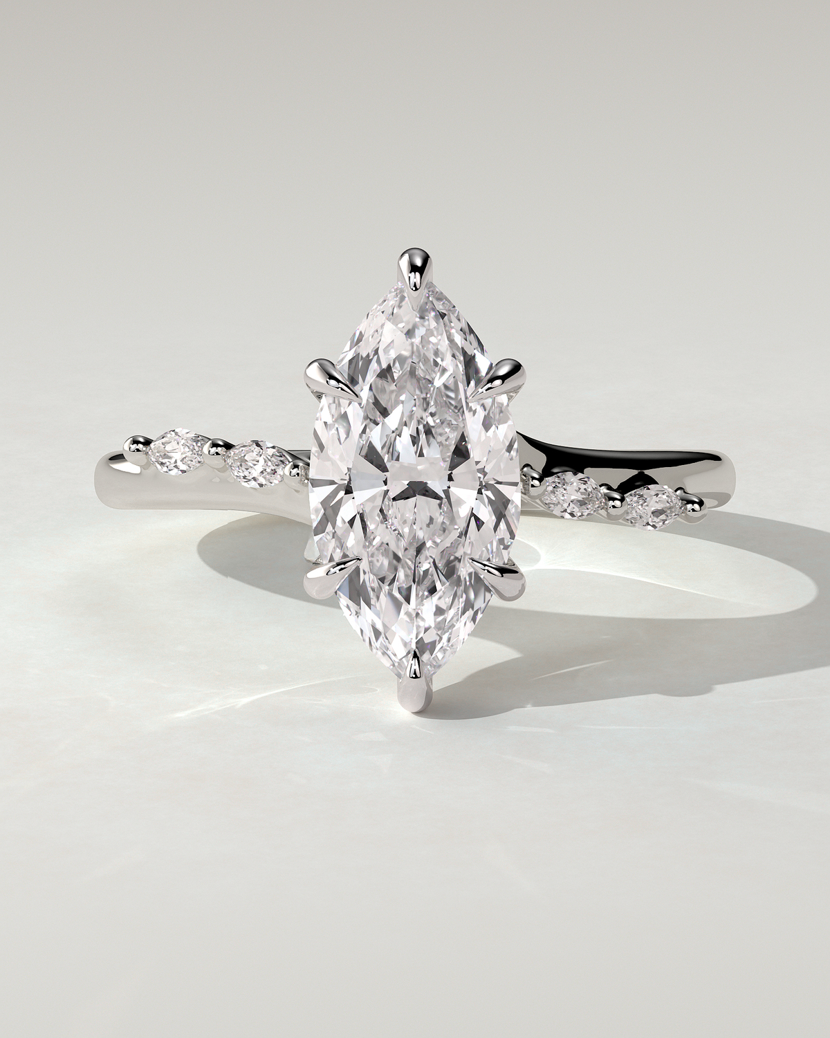 Elsie Solitaire Marquise Ring