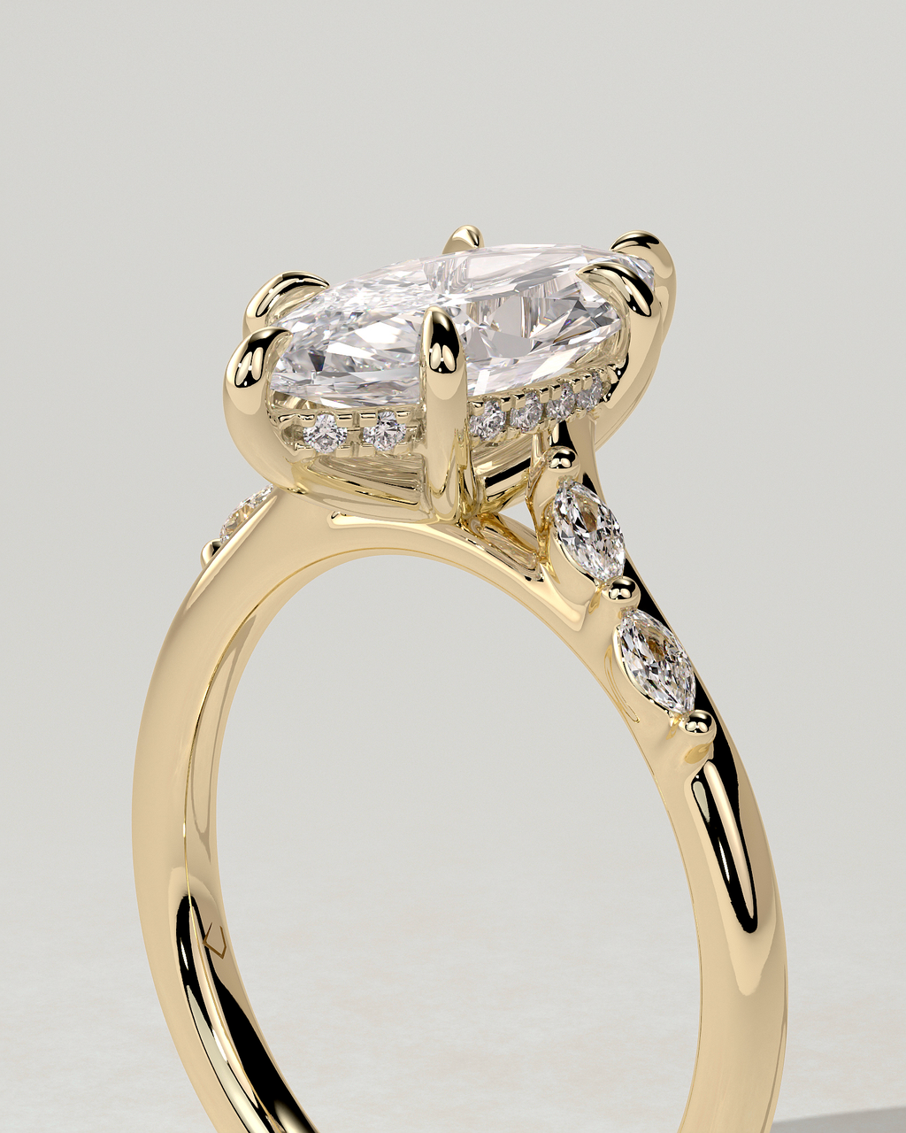 Elsie Solitaire Marquise Ring