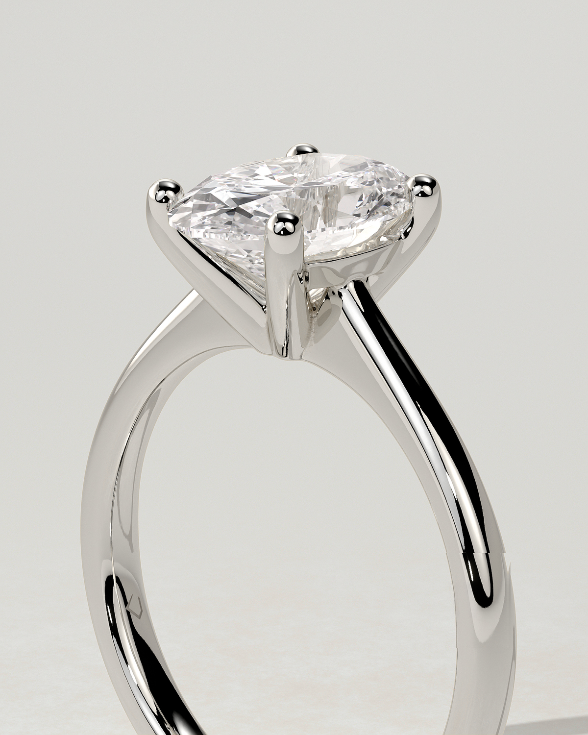 Emily Solitaire Oval Ring