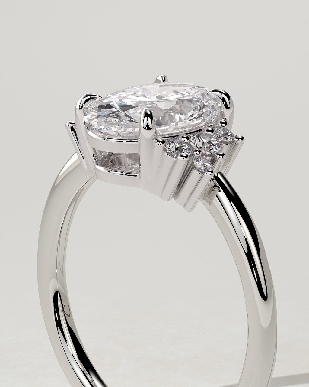 Esther Solitaire Oval Ring