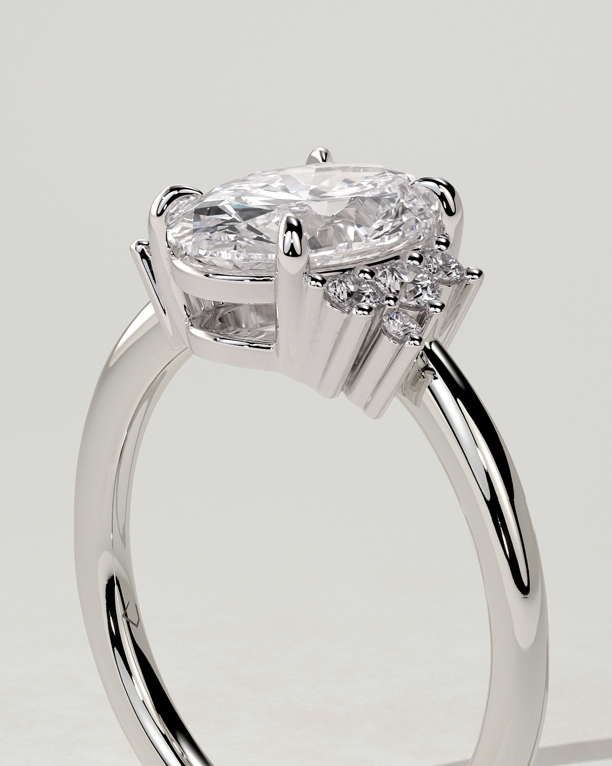 Esther Solitaire Oval Ring