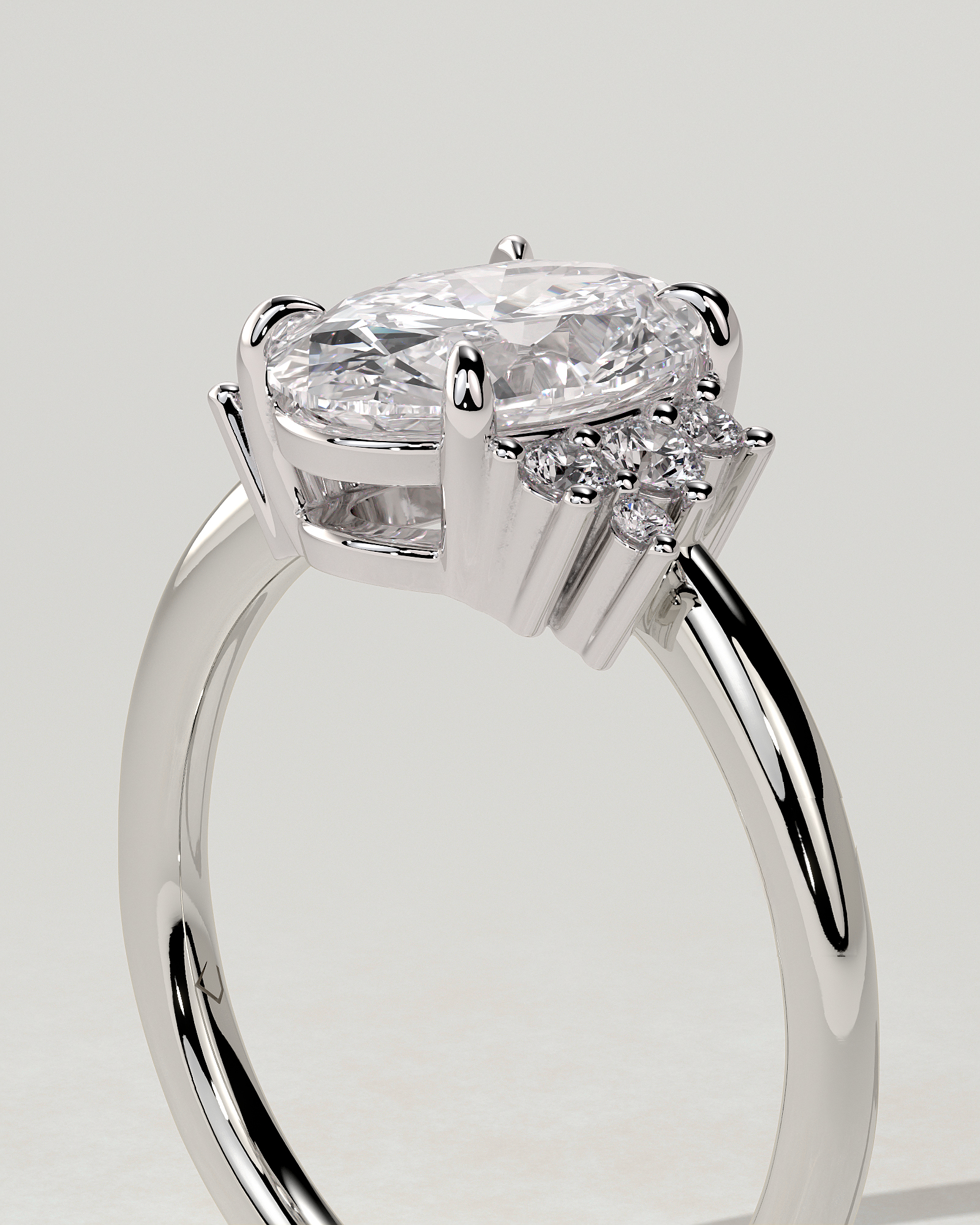 Esther Solitaire Oval Ring