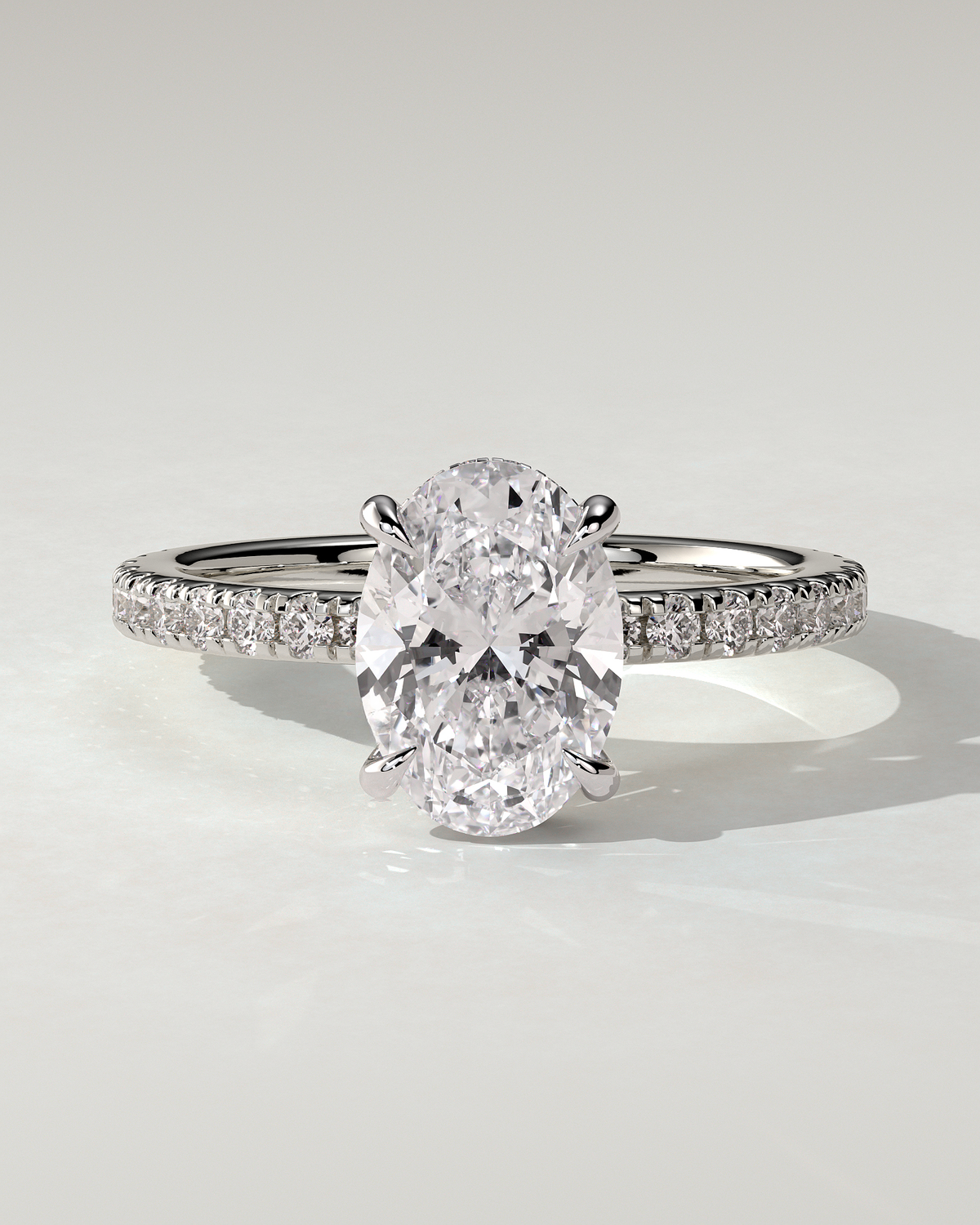 Evangeline Solitaire Oval Ring