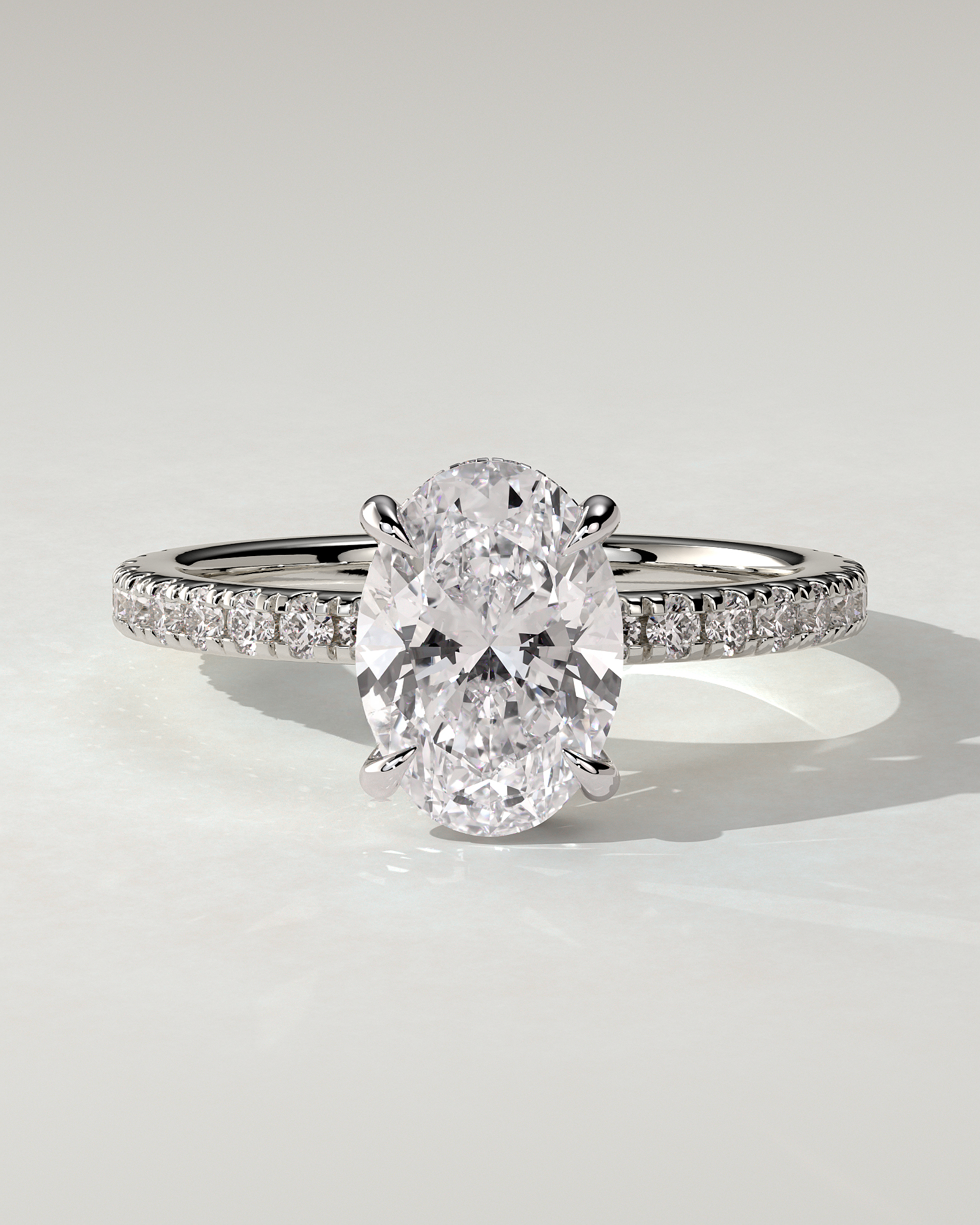 Evangeline Solitaire Oval Ring