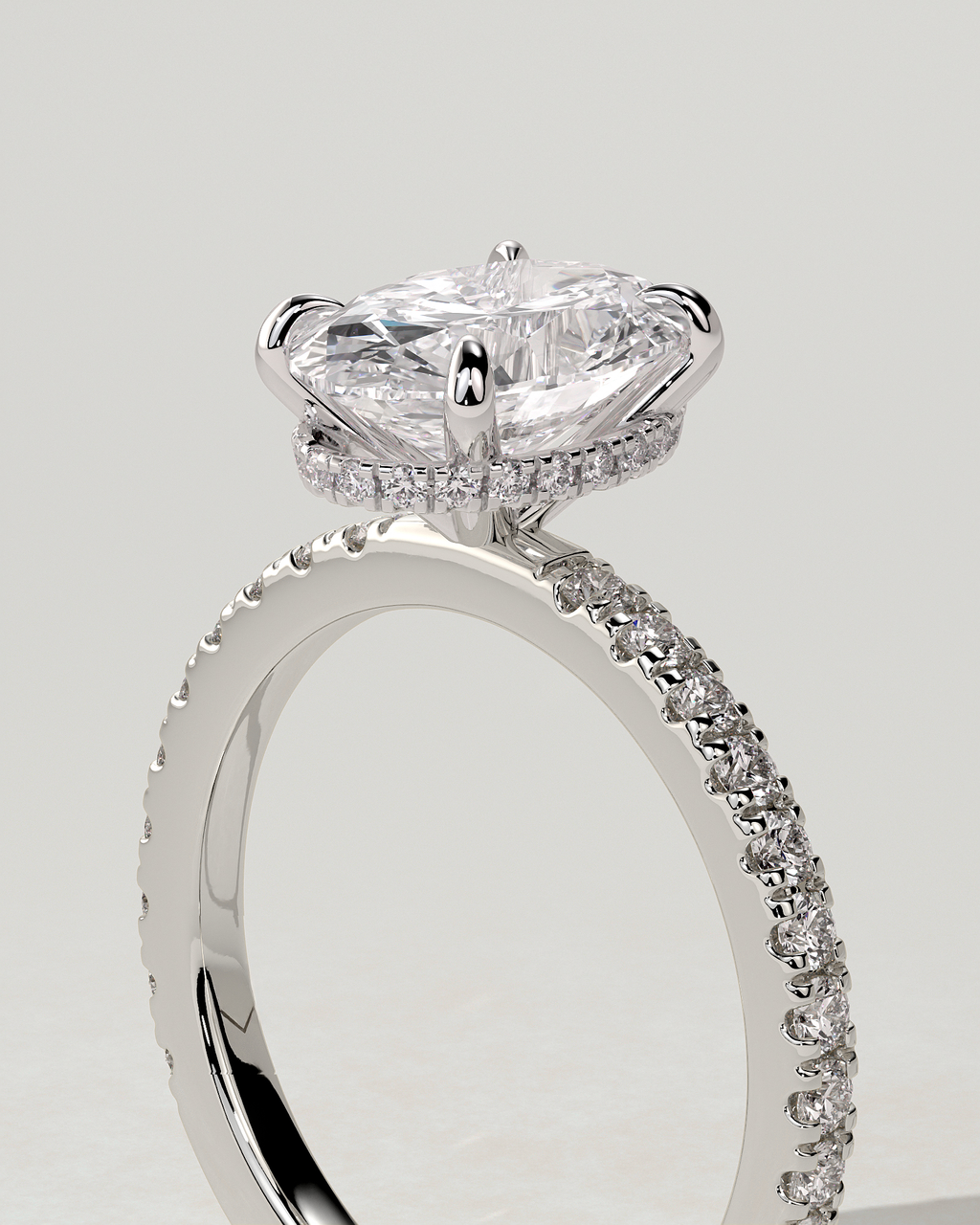 Evangeline Solitaire Oval Ring