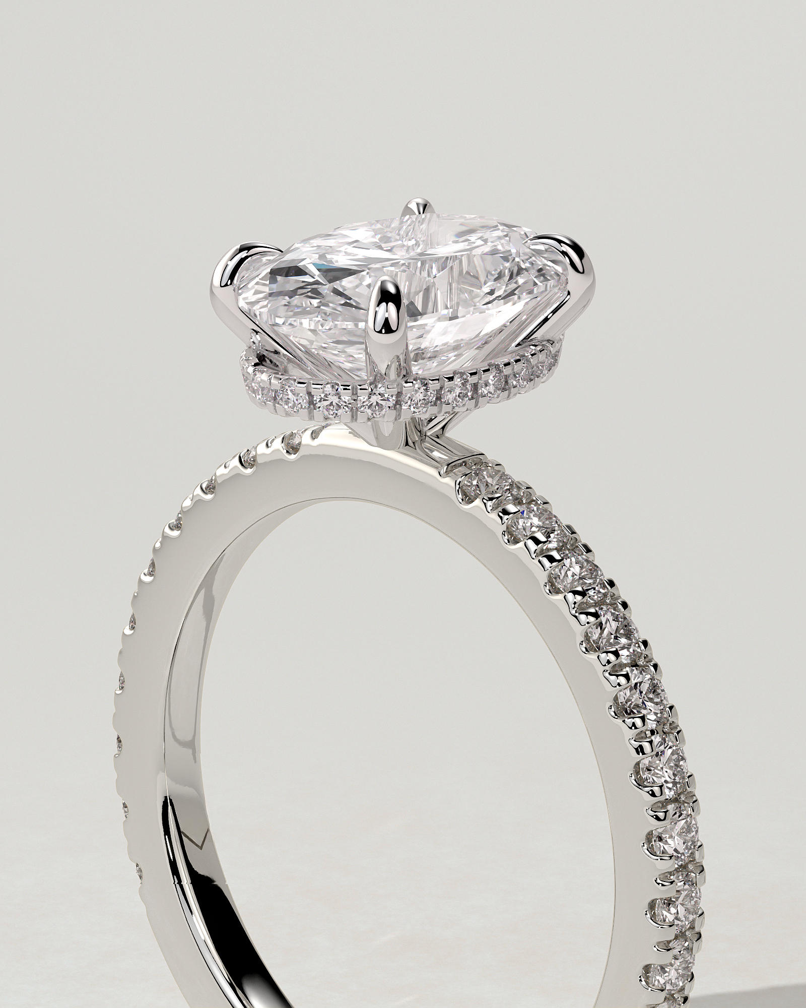 Evangeline Solitaire Oval Ring
