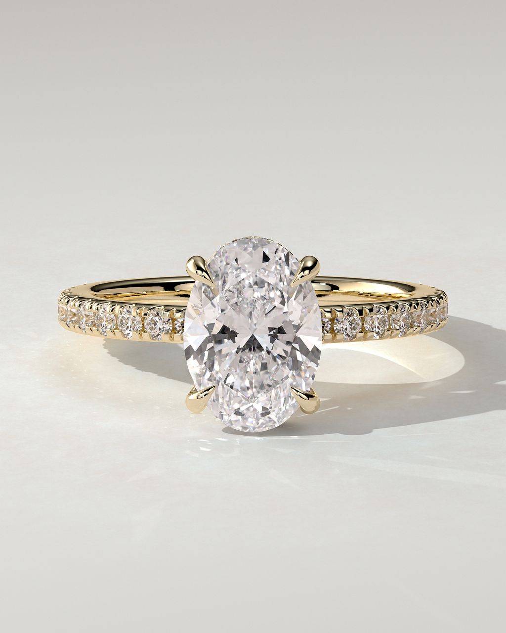 Evangeline Solitaire Oval Ring
